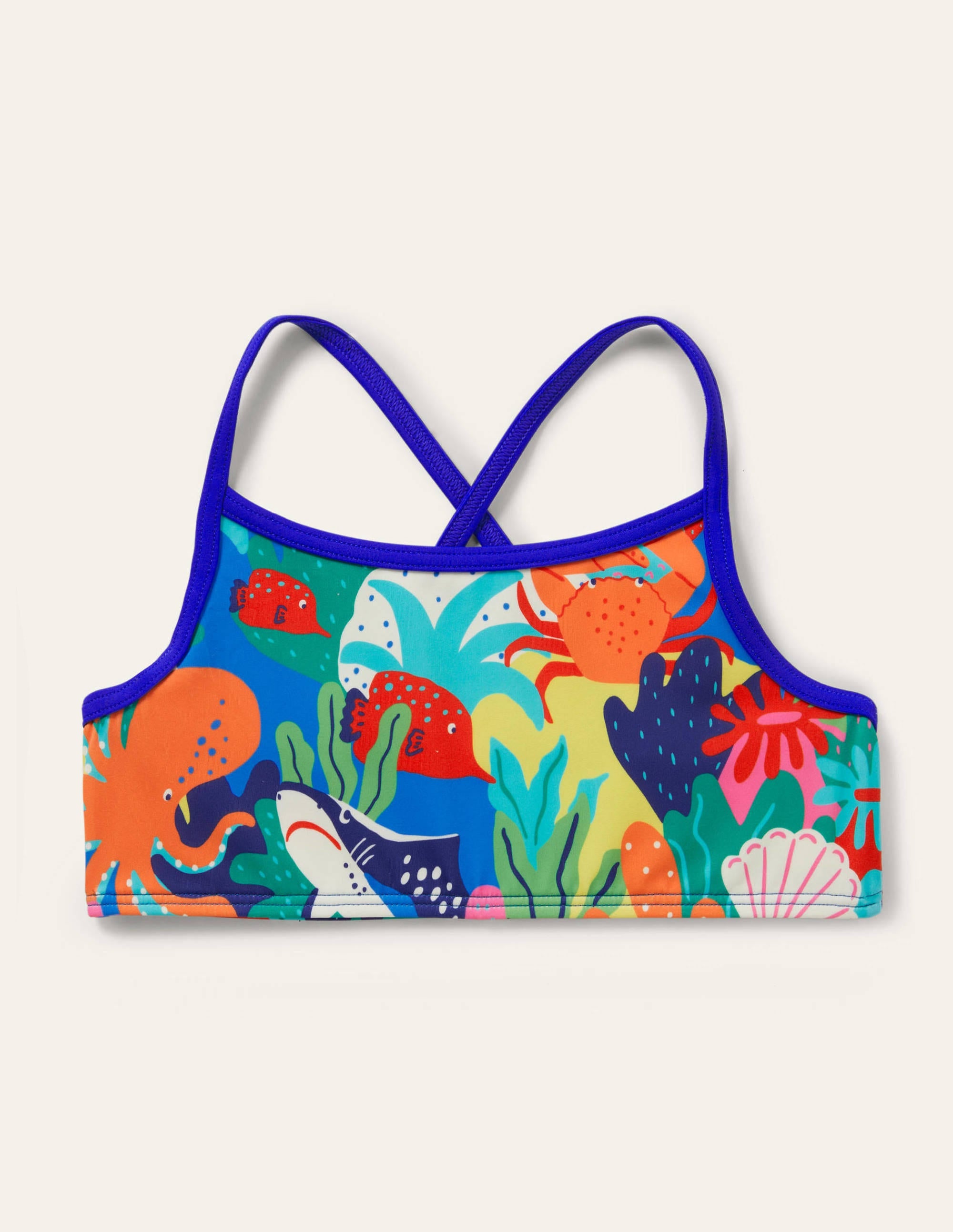 Patterned Bikini Top-Multi Rainbow Reef - Image 1