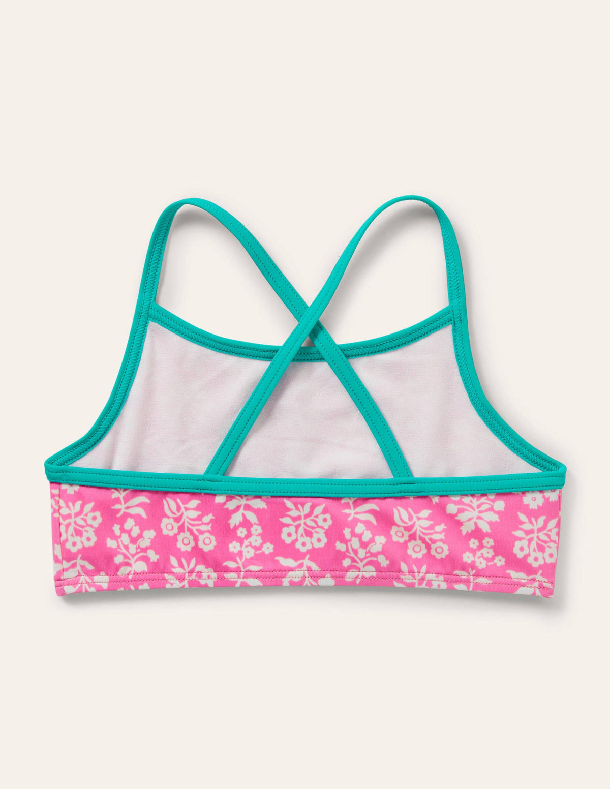 Patterned Bikini Top-Strawberry Pink Woodblock-2