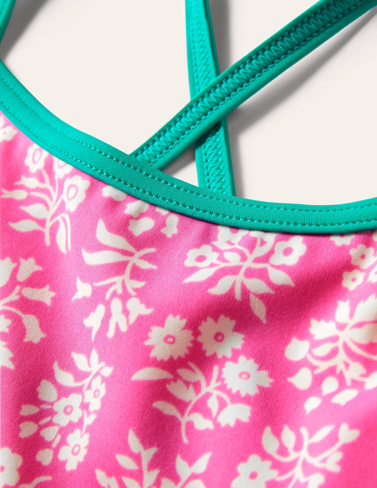 Patterned Bikini Top-Strawberry Pink Woodblock-3