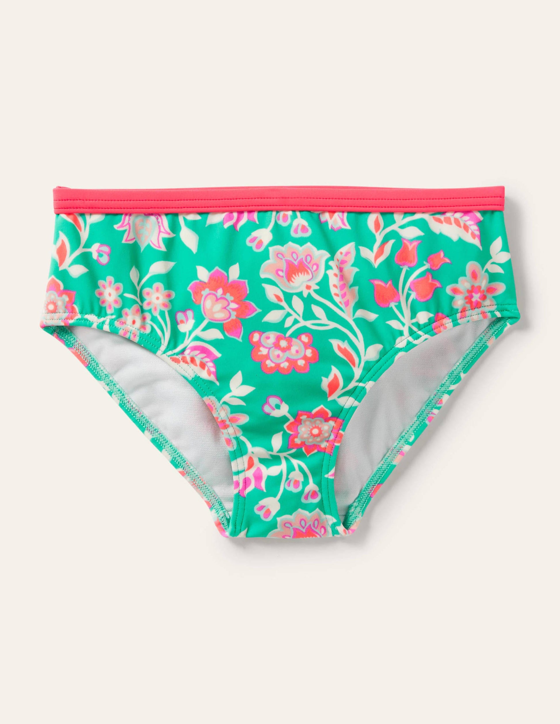 Patterned Bikini Bottoms-Tropical Green Paisley-1