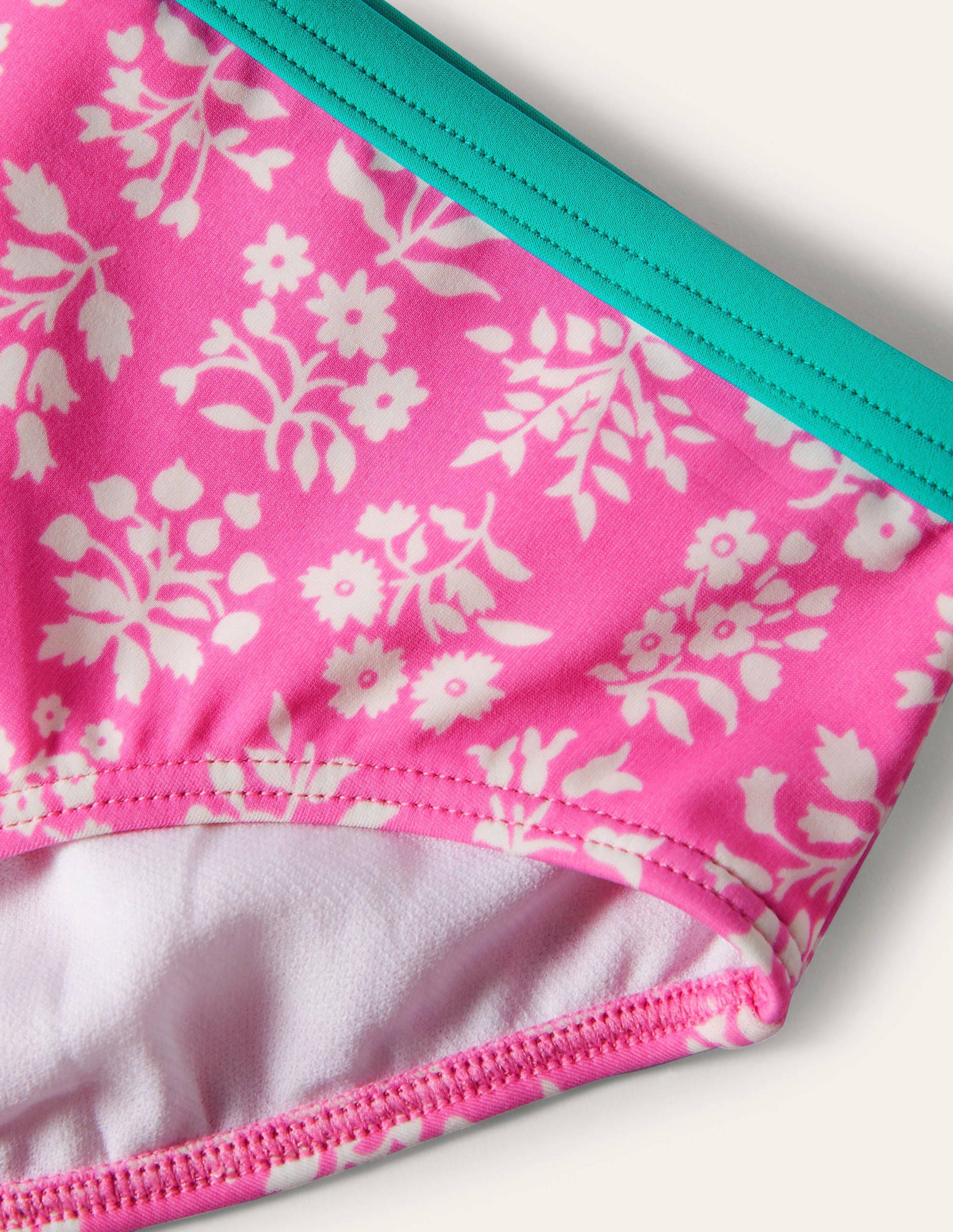 Patterned Bikini Bottoms-Strawberry Pink Woodblock-3
