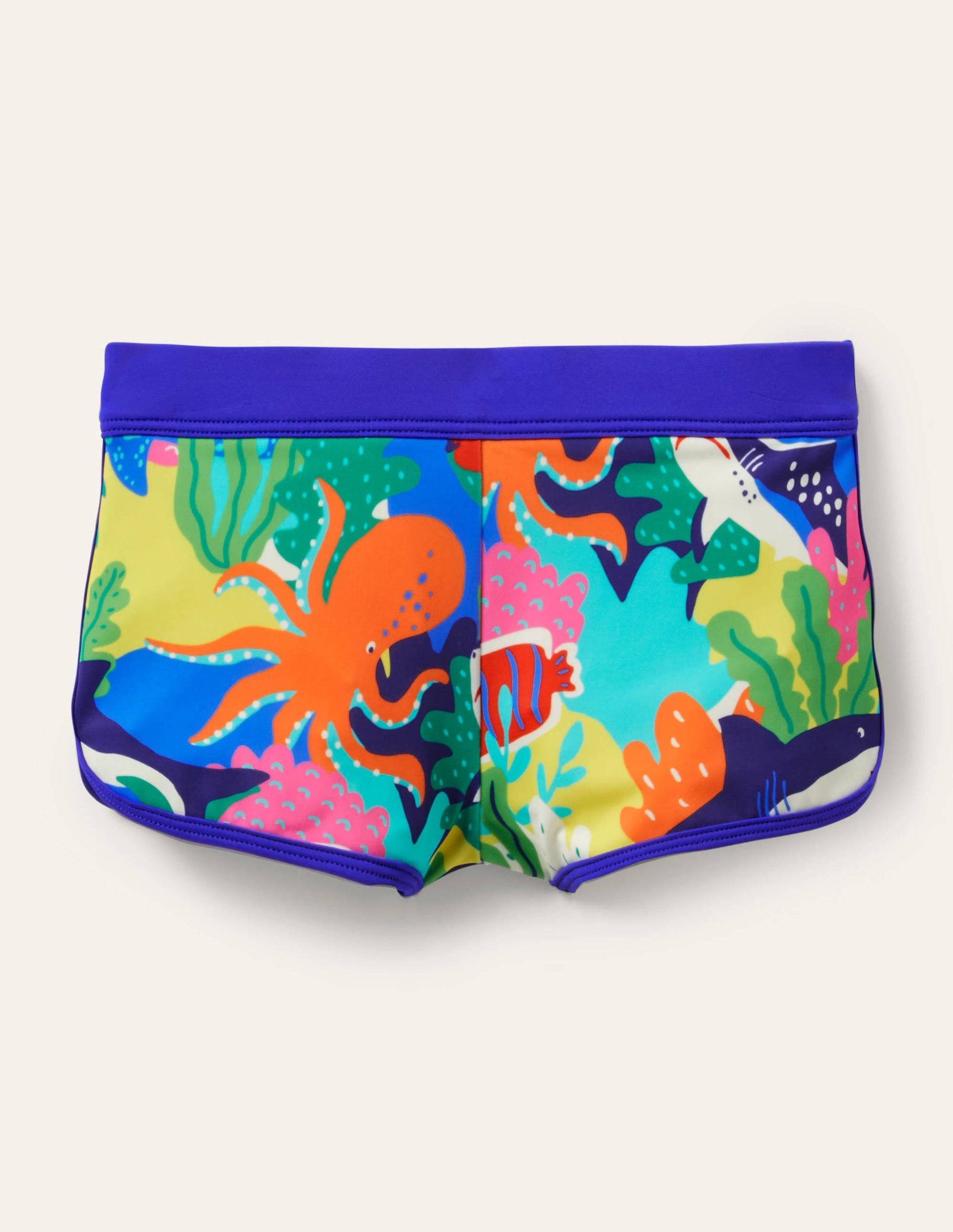 Patterned Swim Shorts-Multi Rainbow Reef-1