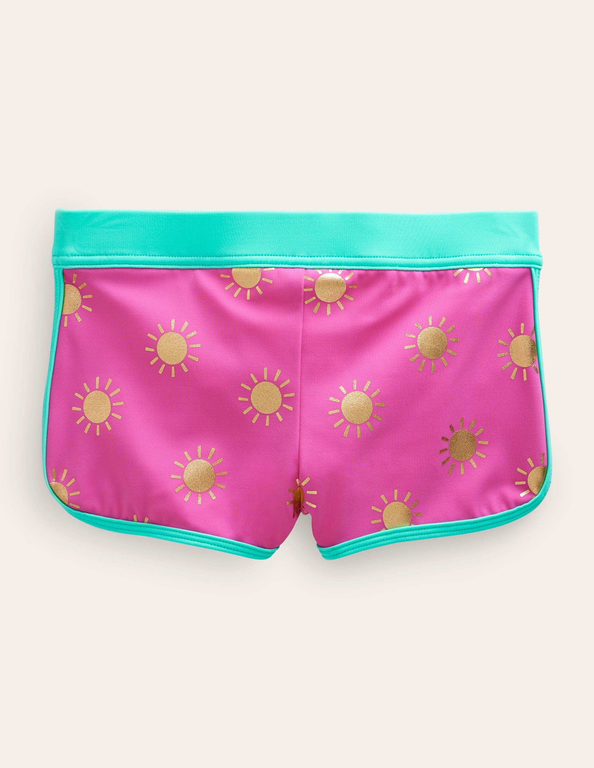 Patterned Swim Shorts-Strawberry Pink Woodblock - Image 2