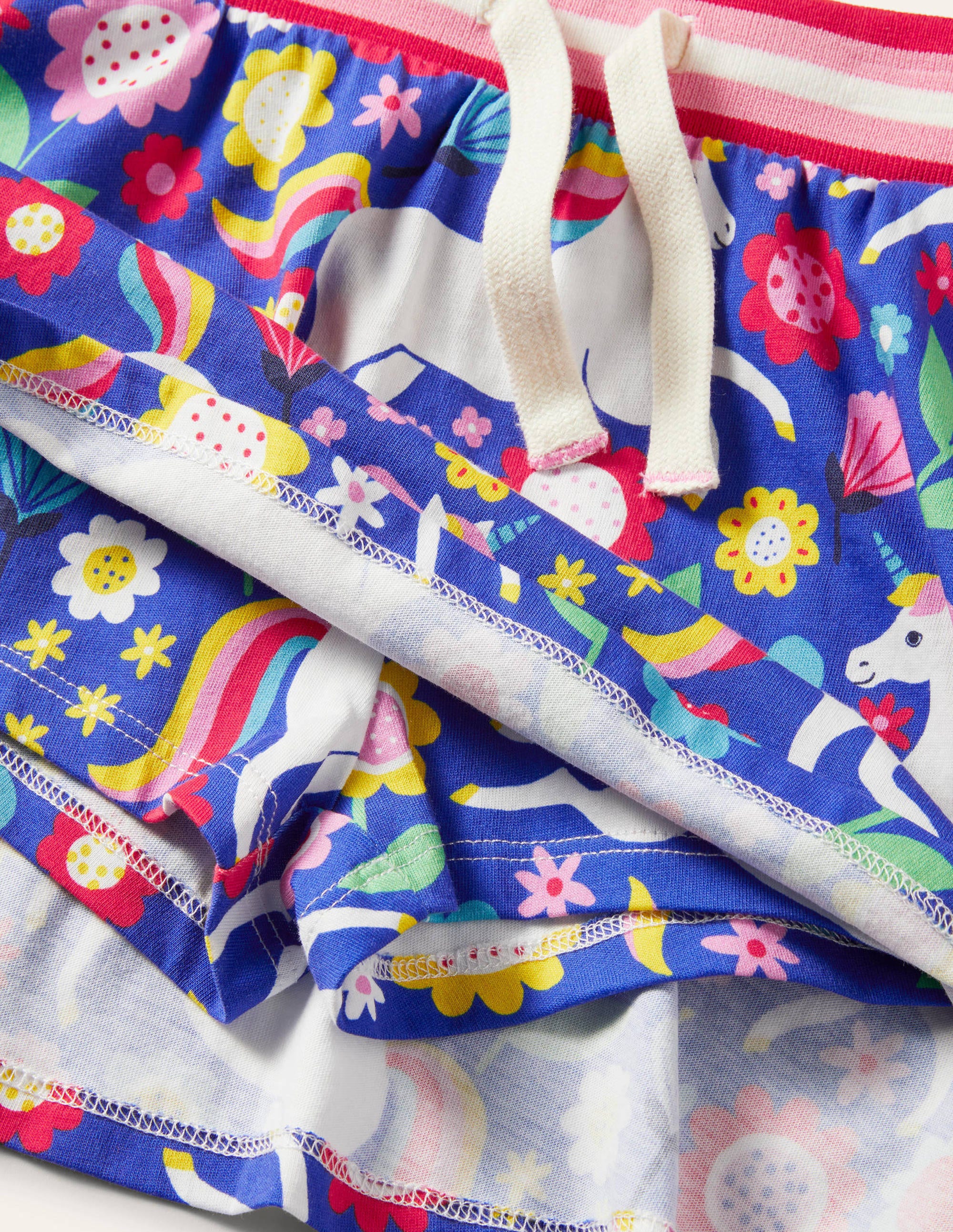 Printed Jersey Skort-Bluebell Blue Unicorn Floral - Image 3
