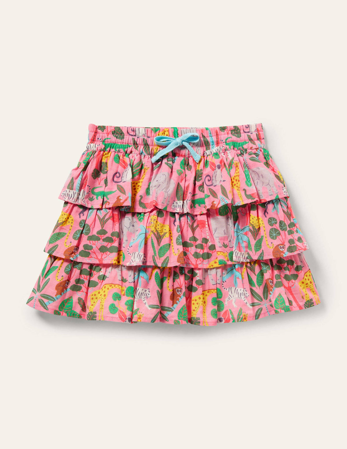 Tiered Woven Skort-Pink Lemonade Jungle-1