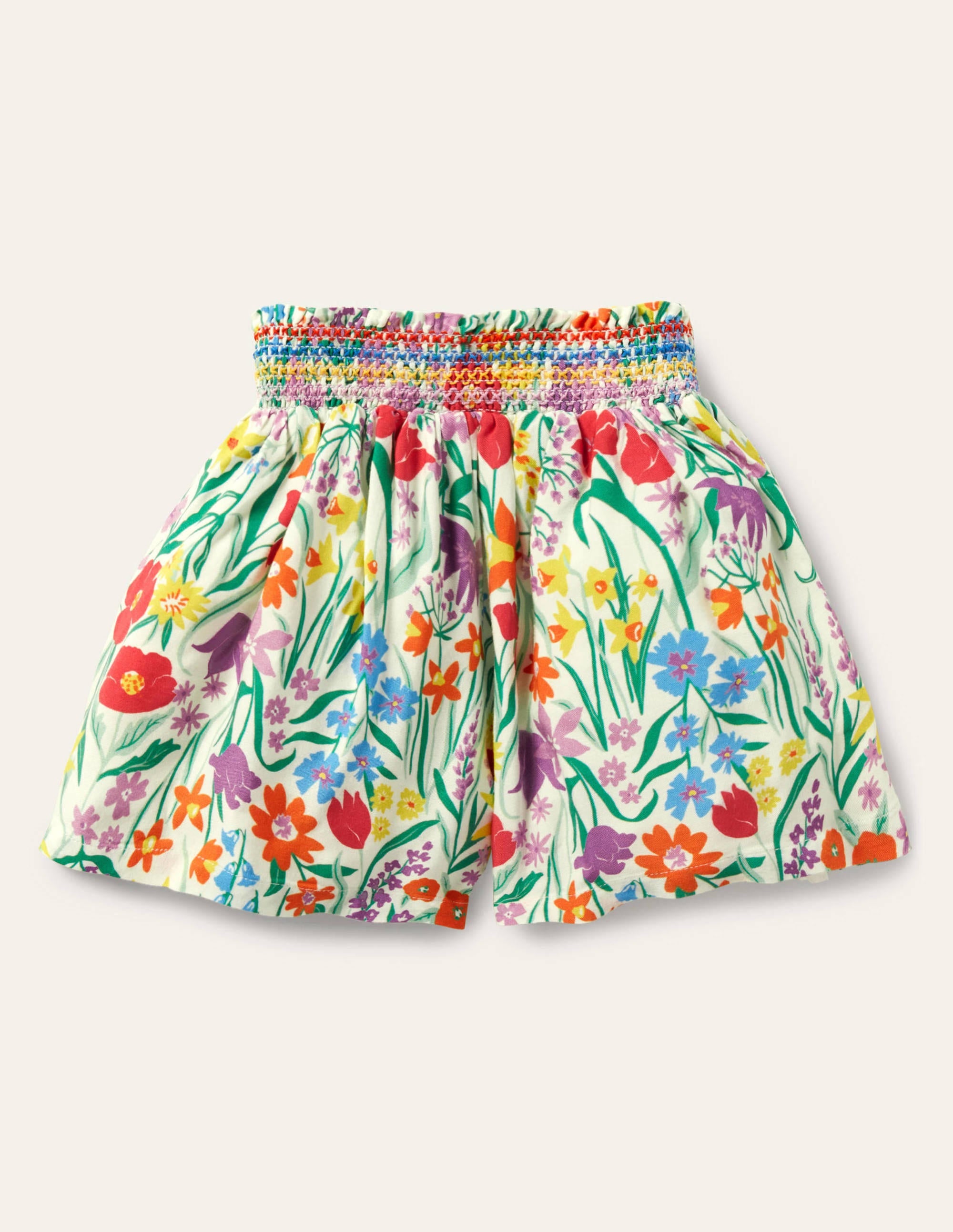 Shirred Waist Culottes-Multi Spring Meadow - Image 2