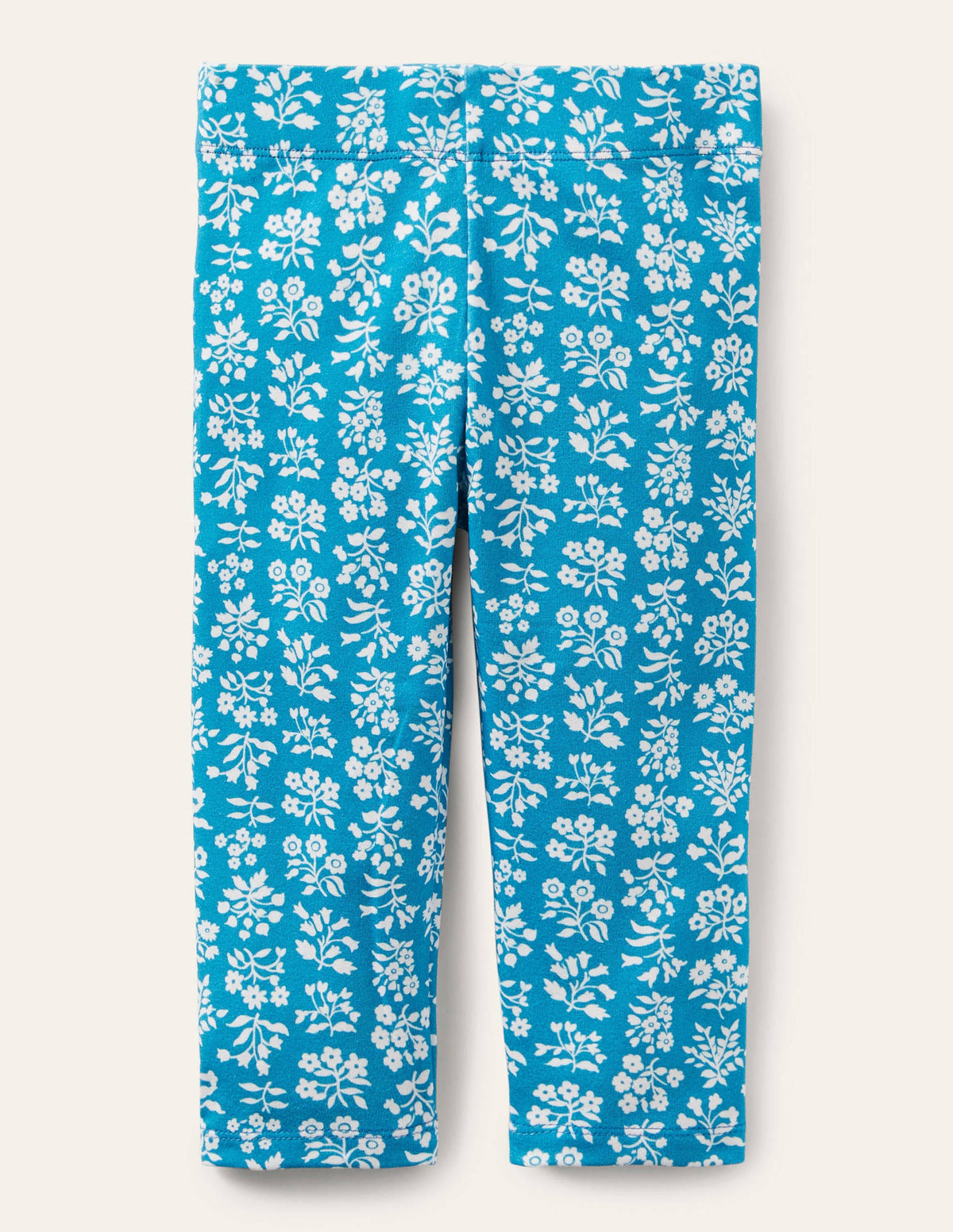 Fun Cropped Leggings-Bahama Blue Woodblock - Image 1