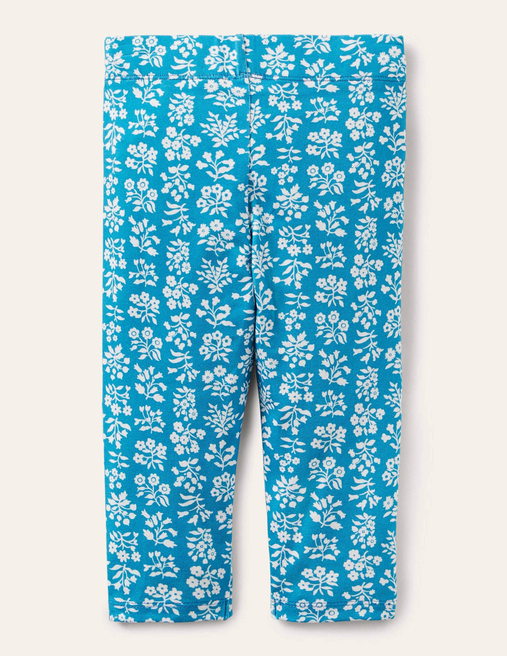 Fun Cropped Leggings-Bahama Blue Woodblock-2