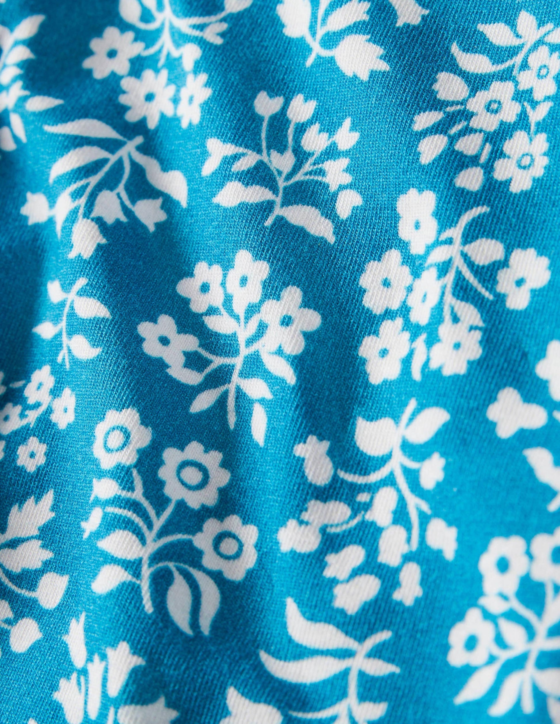 Fun Cropped Leggings-Bahama Blue Woodblock-3