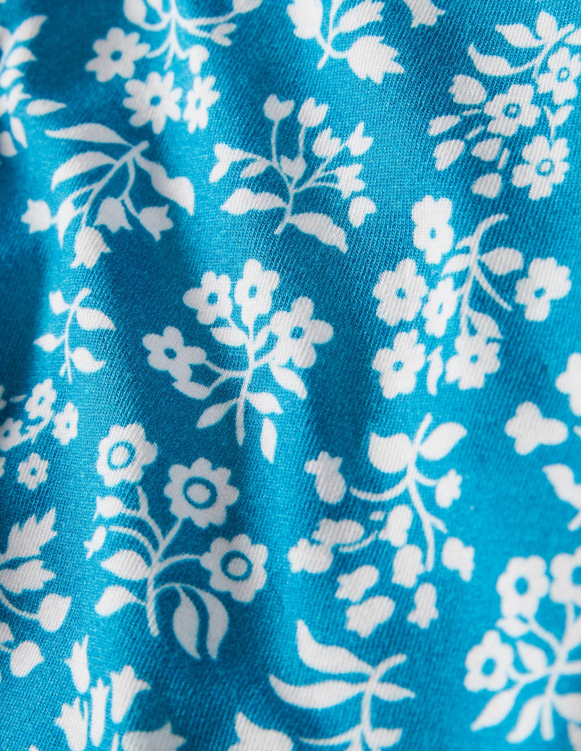 Fun Cropped Leggings-Bahama Blue Woodblock - Image 3