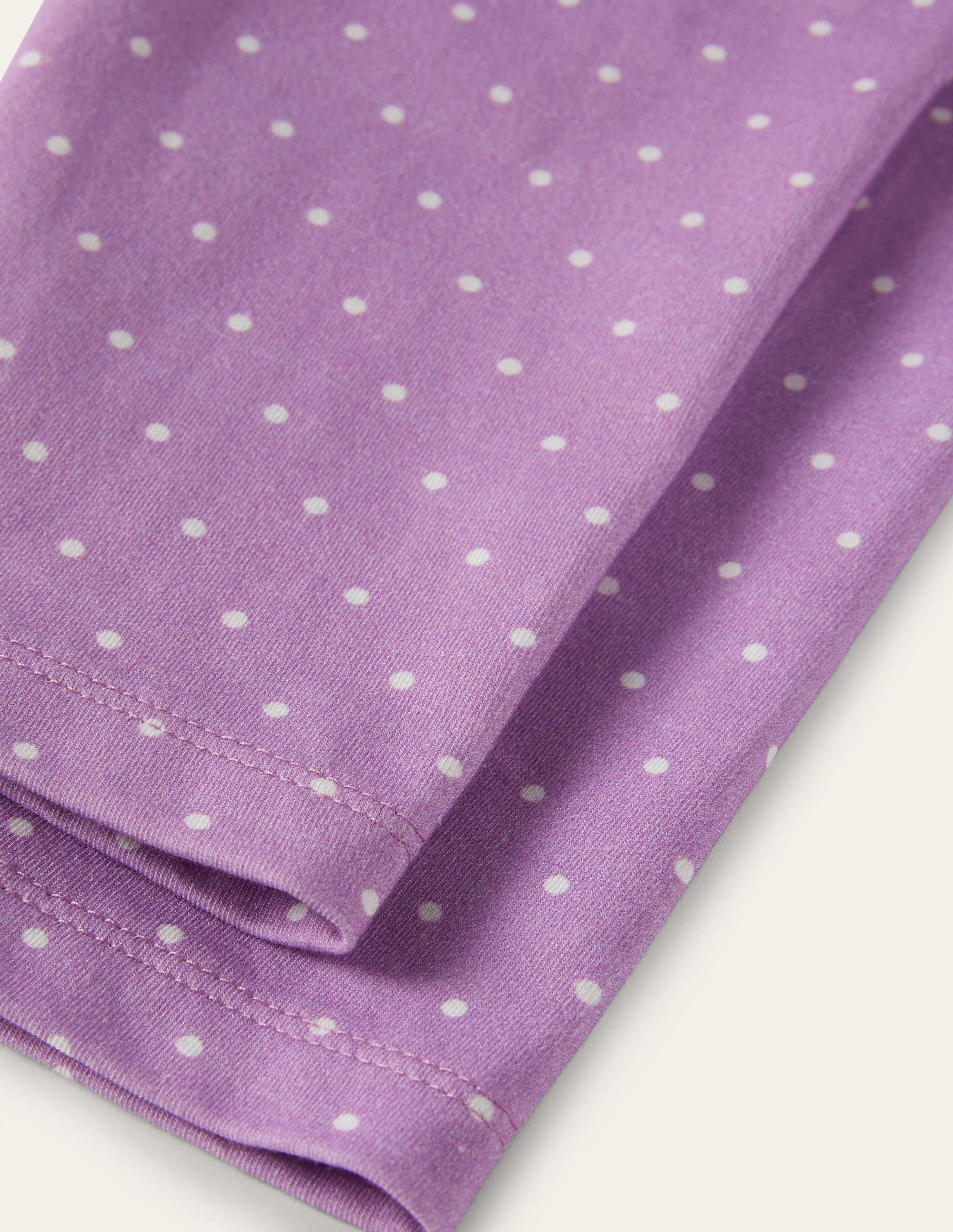 Fun Cropped Leggings-Cool Violet Ivory Pin Spot - Image 3