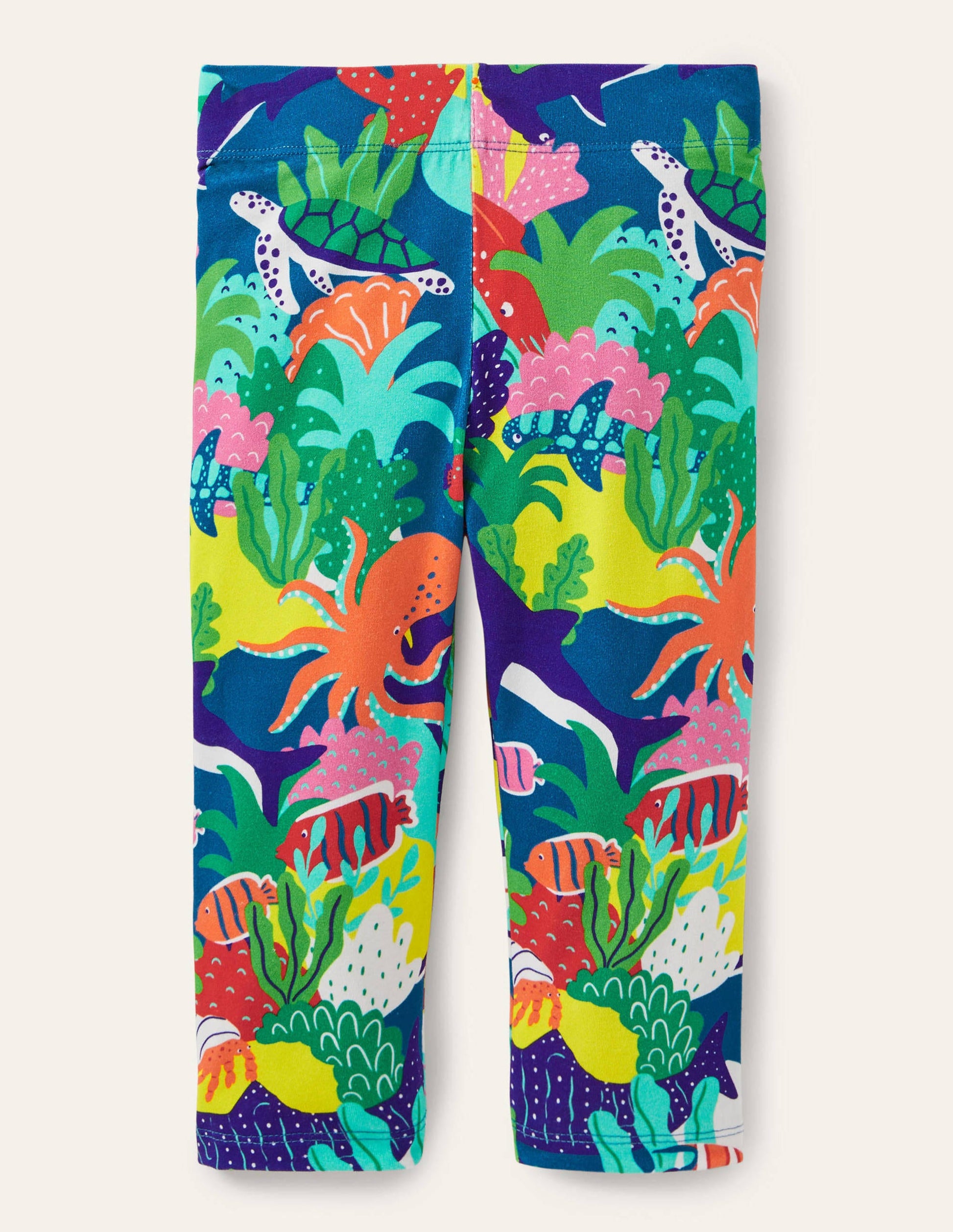 Fun Cropped Leggings-Multi Rainbow Reef-1