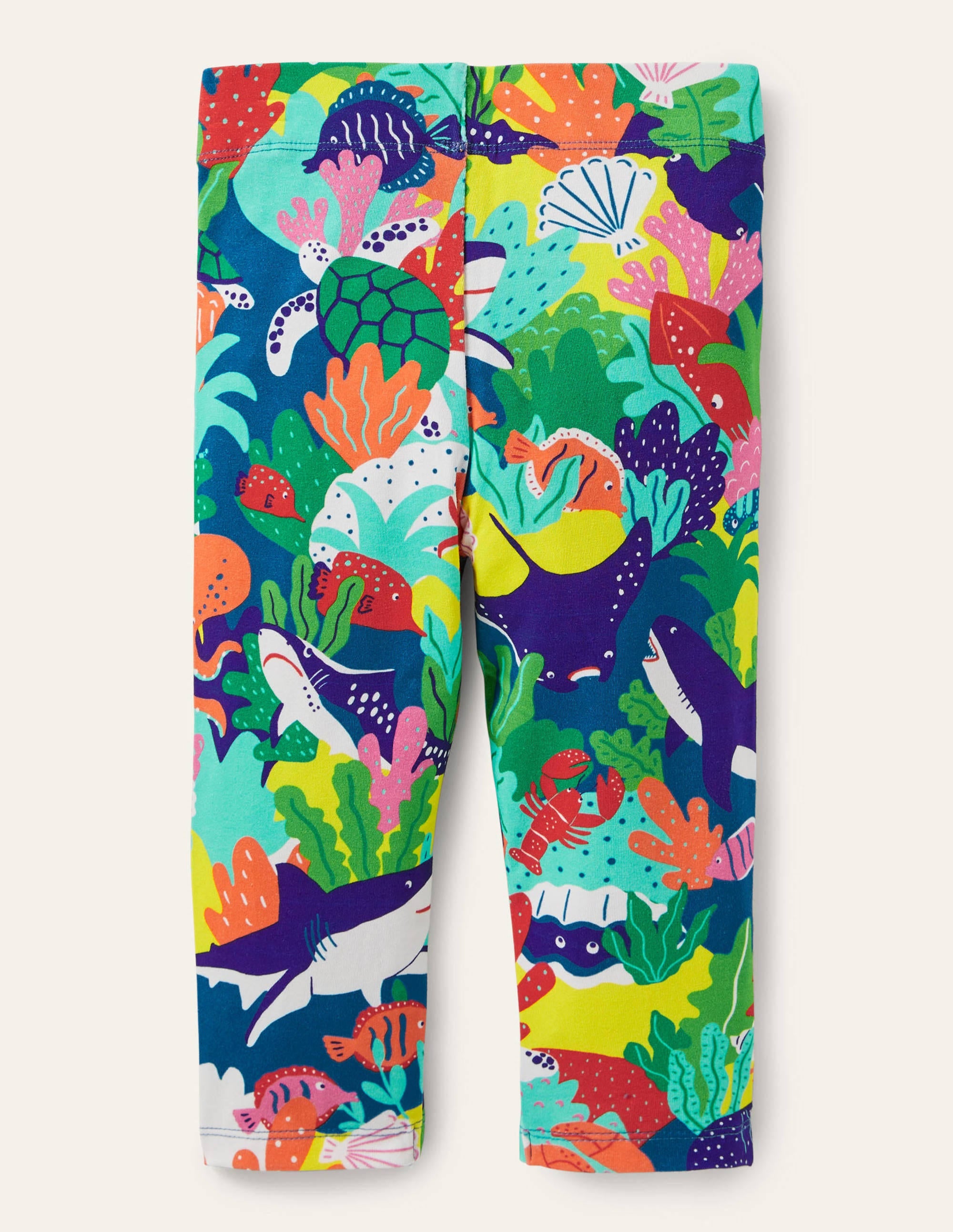 Fun Cropped Leggings-Multi Rainbow Reef - Image 2