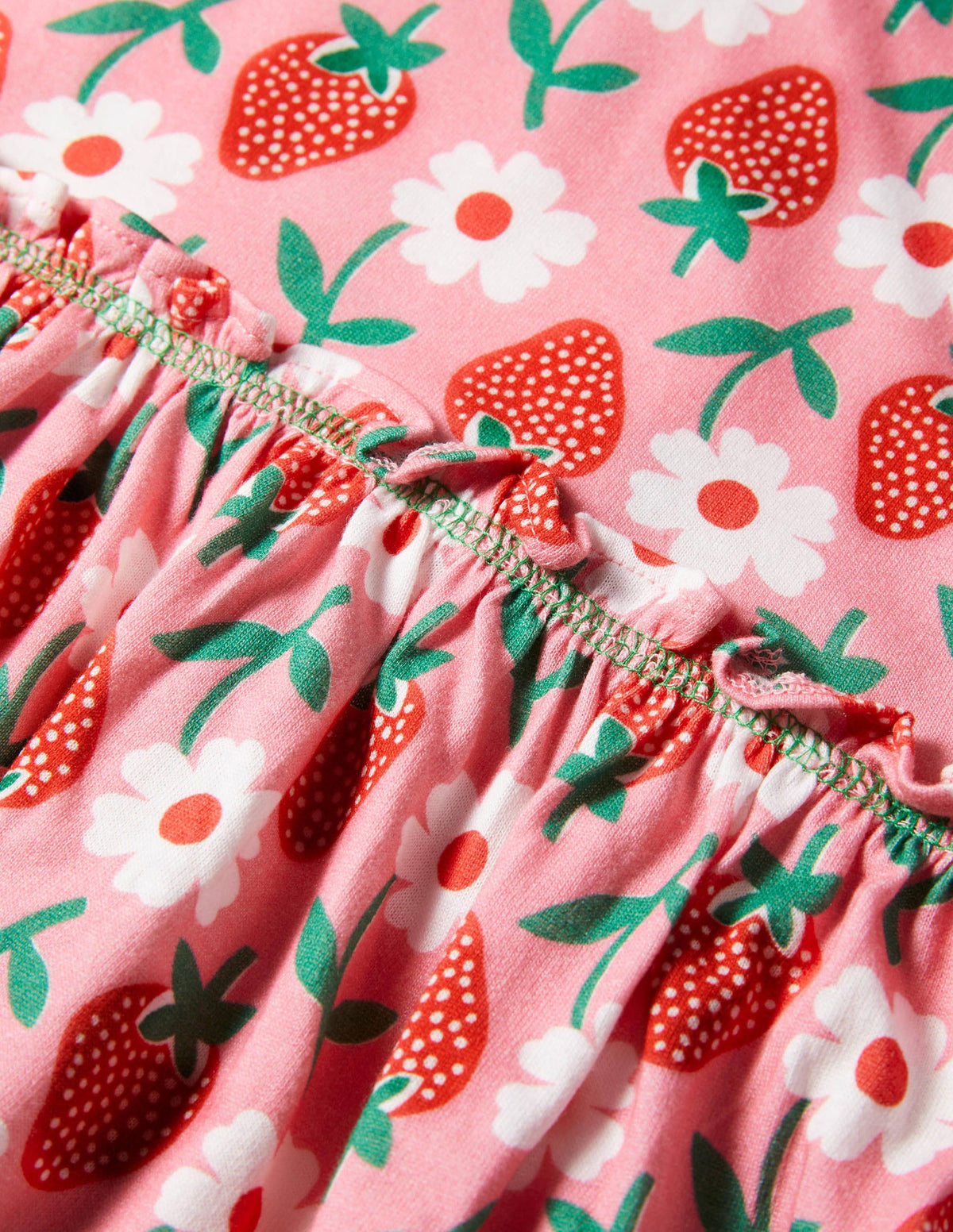 Frill Detail Jersey Dress-Pink Lemonade Strawberry Stamp-3