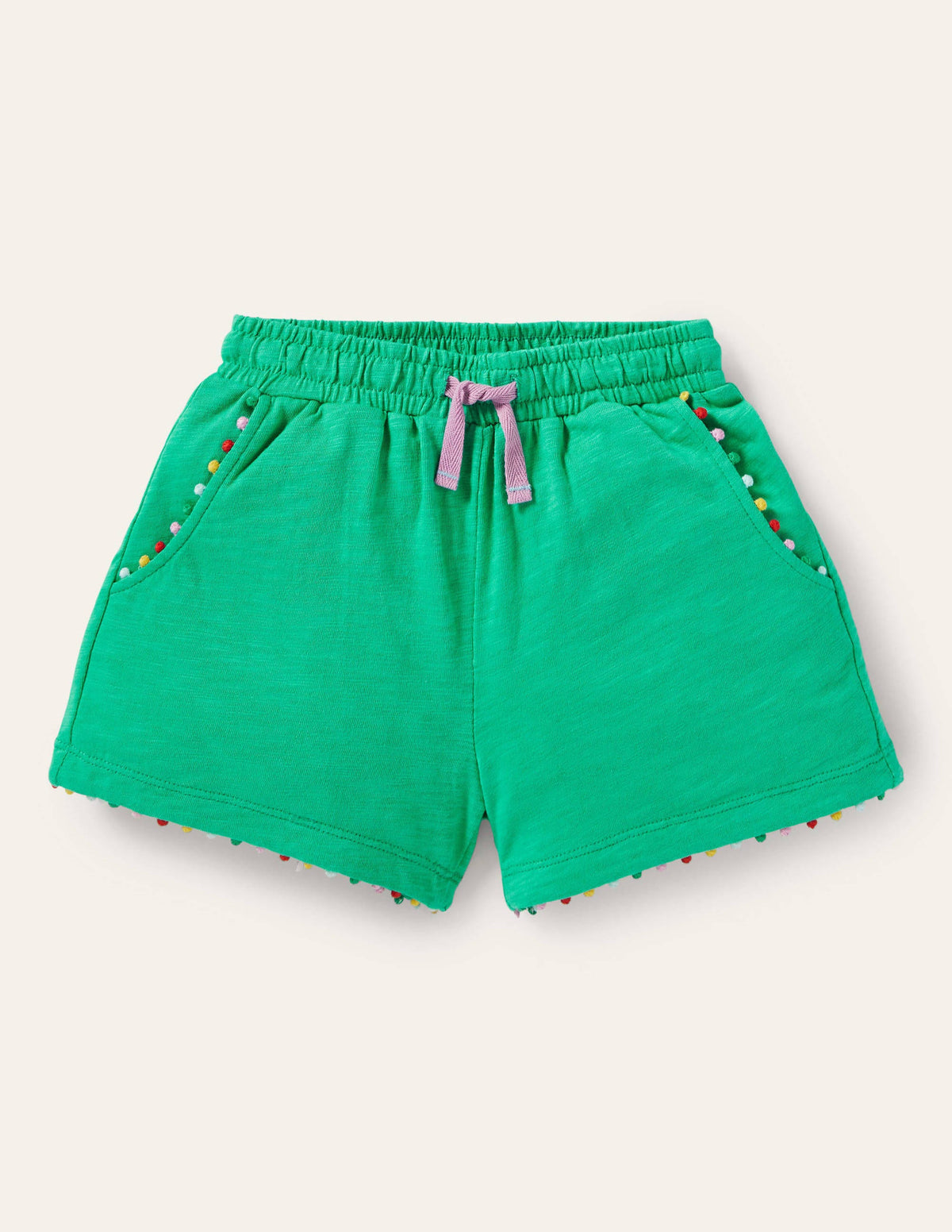Charlie Pom Jersey Shorts-Tropical Green - Image 1