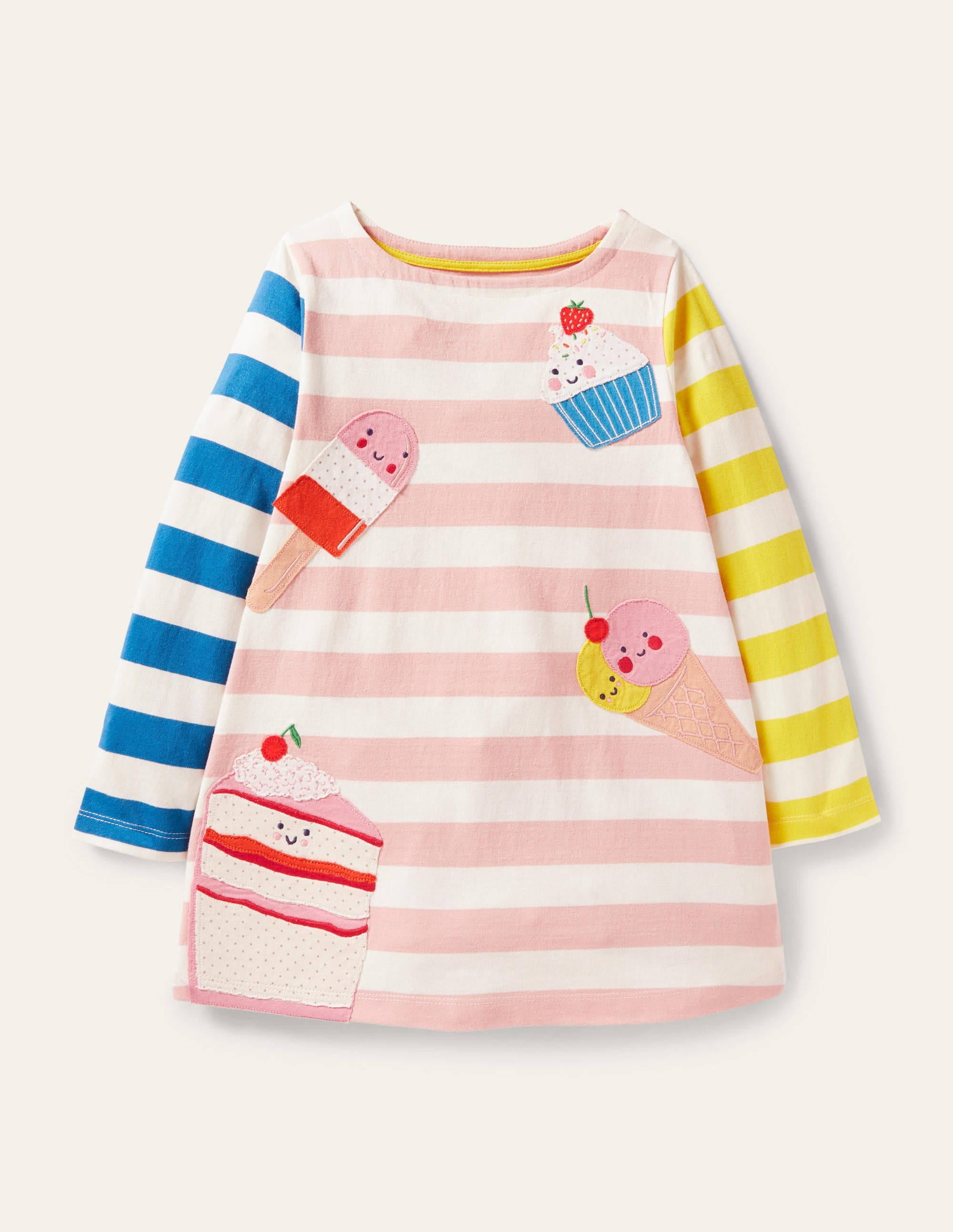 Long-sleeve Appliqué Tunic-Ivory/Boto Pink Cake - Image 1