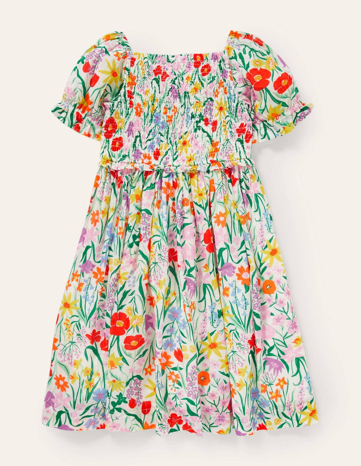 Floral Smocked Dress-Multi Spring Meadow - Image 2