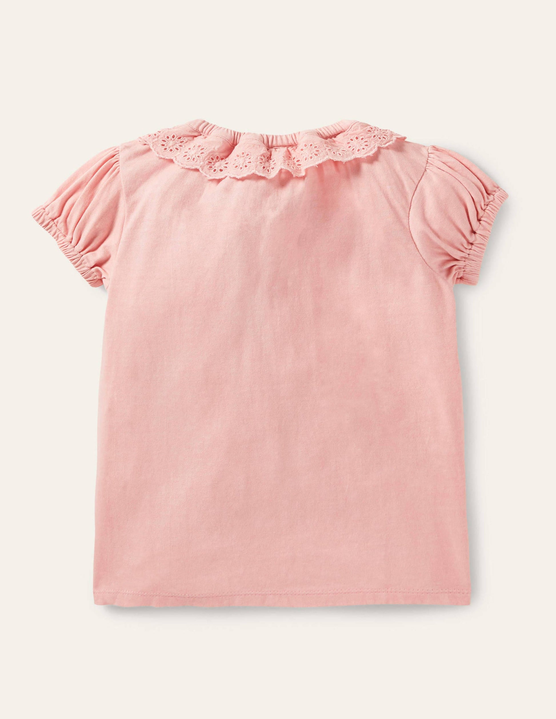 Broderie Collar Jersey Top-Boto Pink-2