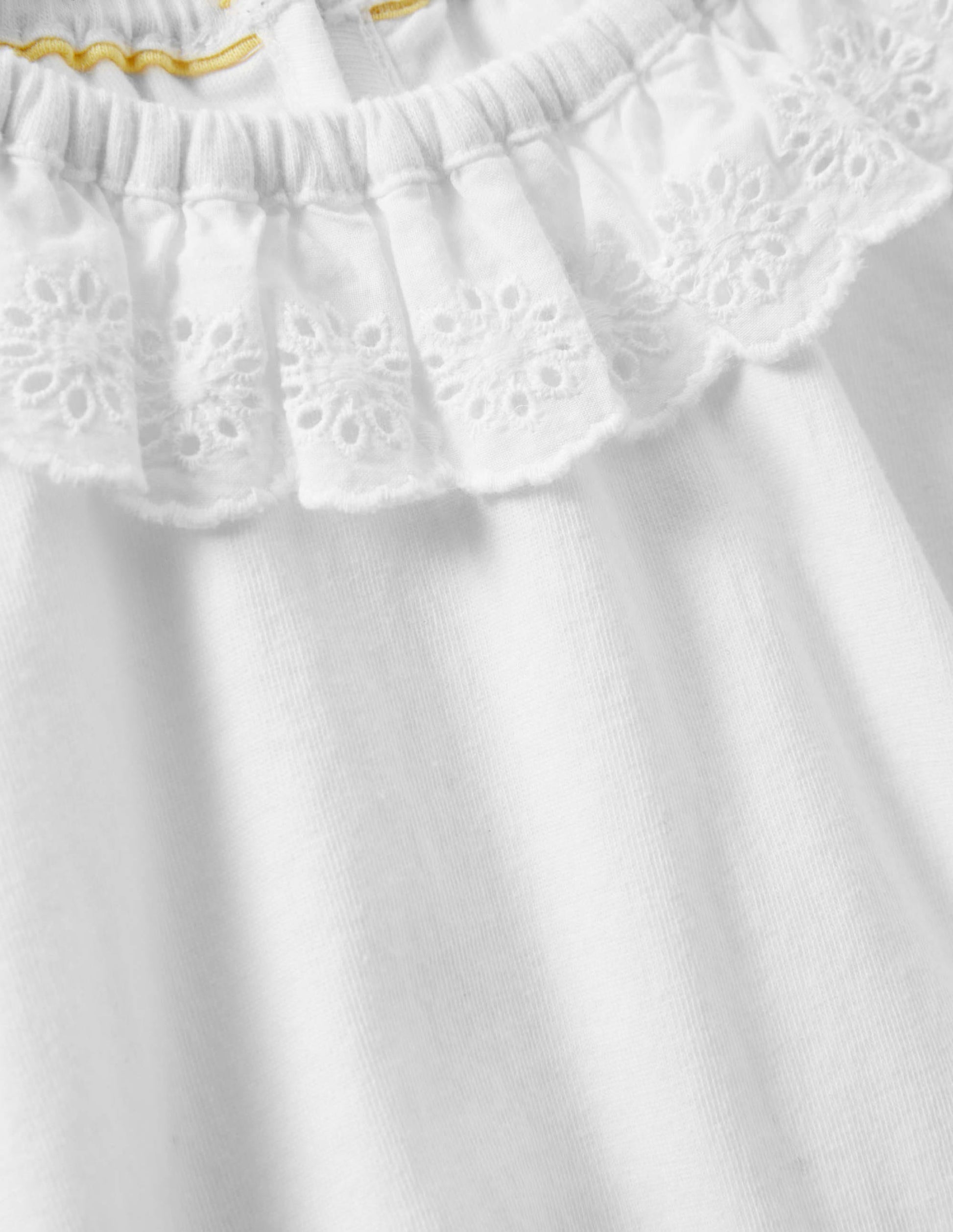 Broderie Collar Jersey Top-White-3