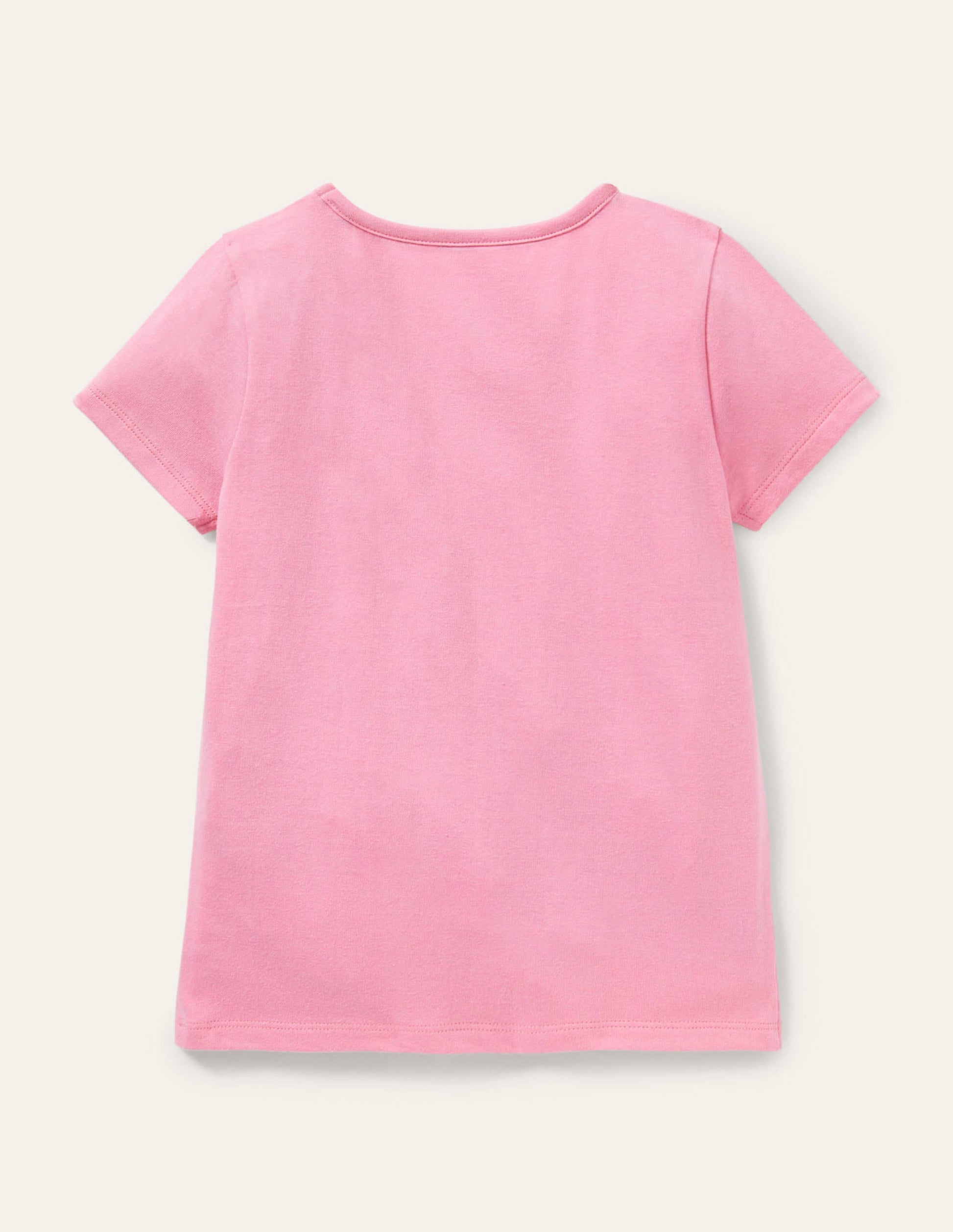 Short-sleeved Appliqué T-shirt-Bright Petal Pink Pandas-2