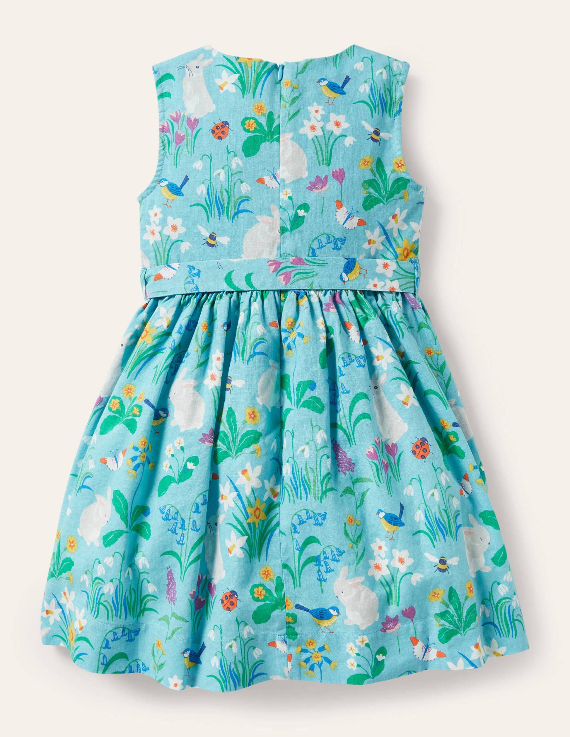 Vintage Dress-Aqua Blue Spring Bunny-2