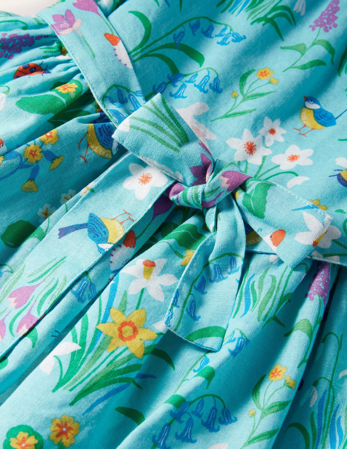 Vintage Dress-Aqua Blue Spring Bunny - Image 3