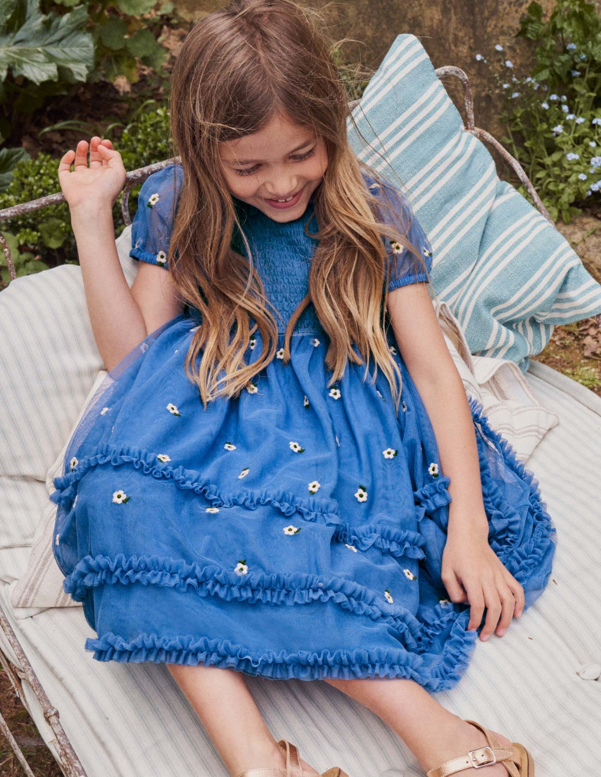 Tiered Tulle Dress-Elizabethan Blue - Image 4