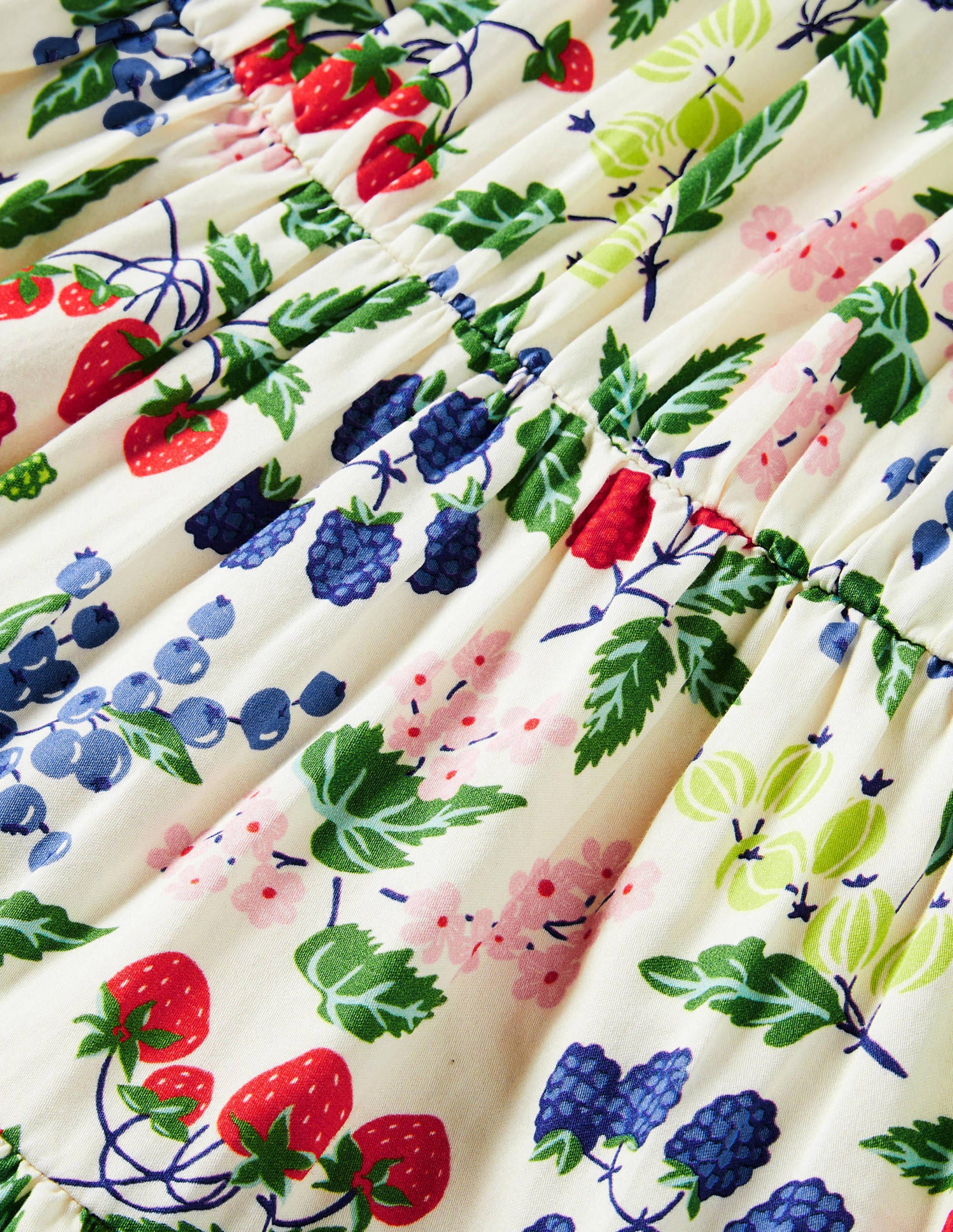 Puff Sleeve Floral Dress-Vanilla Botanical Fruit - Image 3