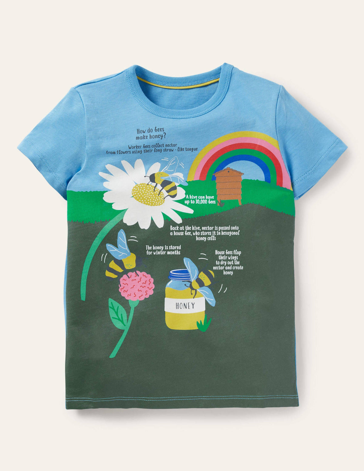 Fun Fact T-shirt-Surfboard Blue Bees Honey - Image 1