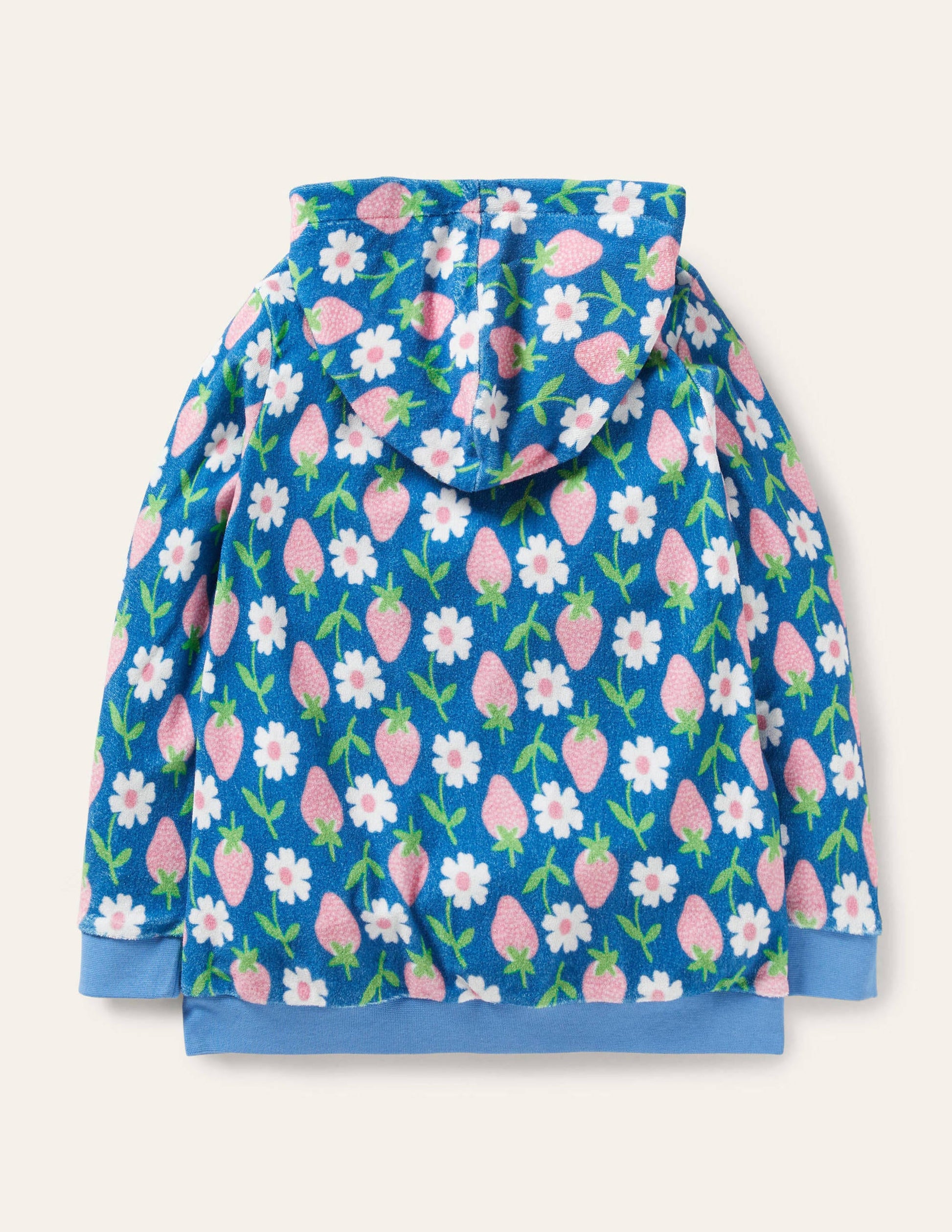Towelling Hoodie-Bright Marina Blue Strawberry-2