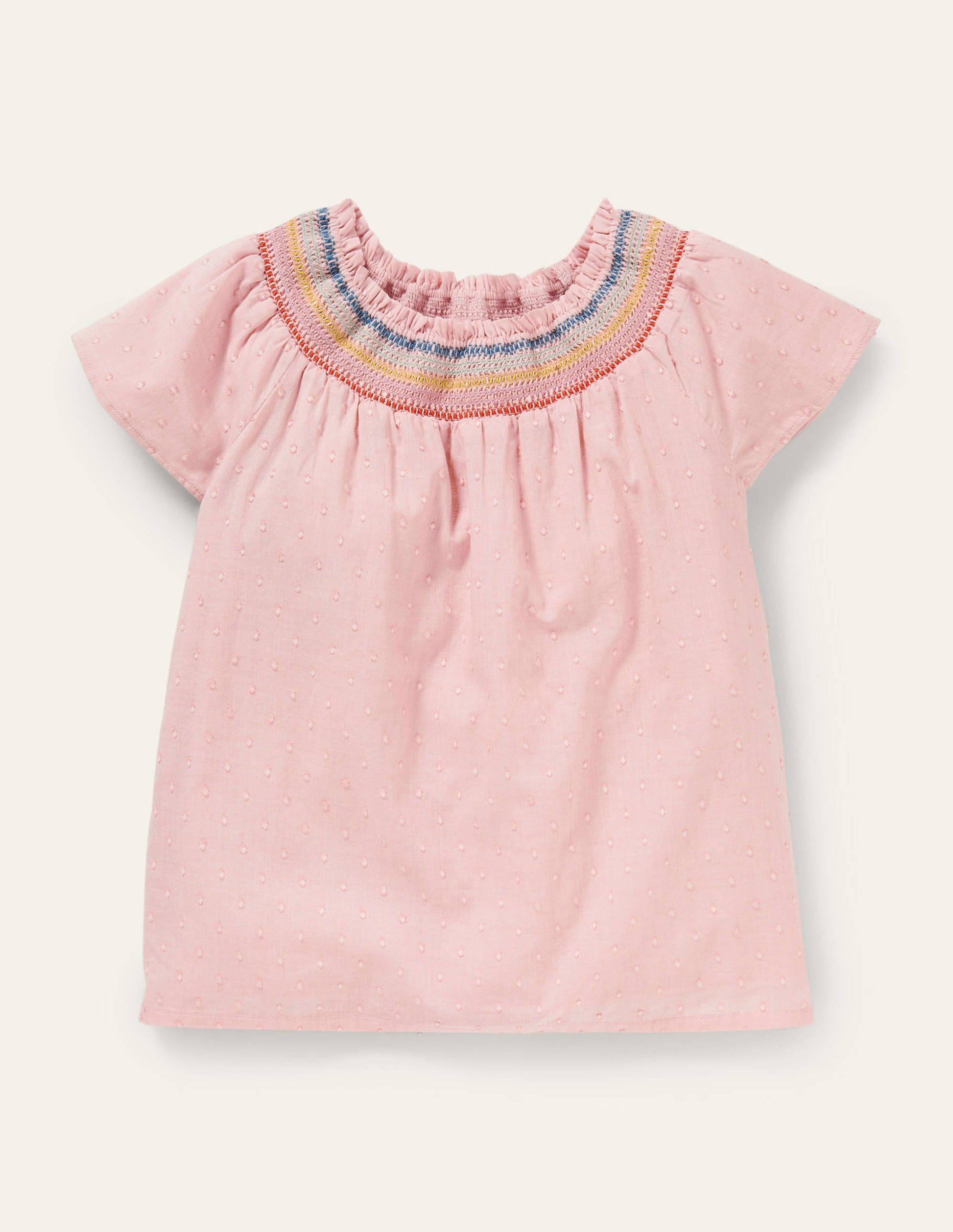Smock Yoke Woven Top-Provence Dusty Pink-1