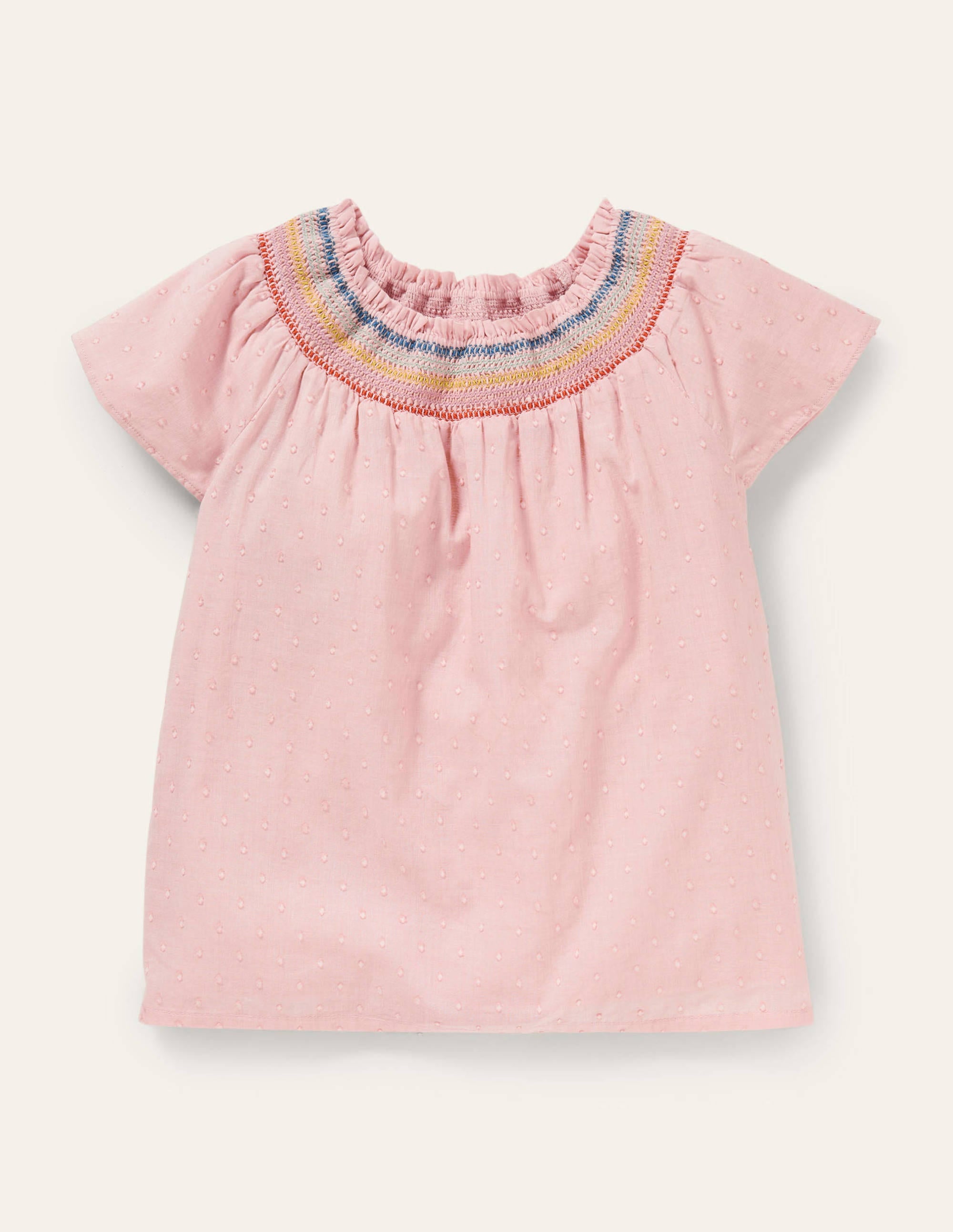 Smock Yoke Woven Top-Provence Dusty Pink - Image 1