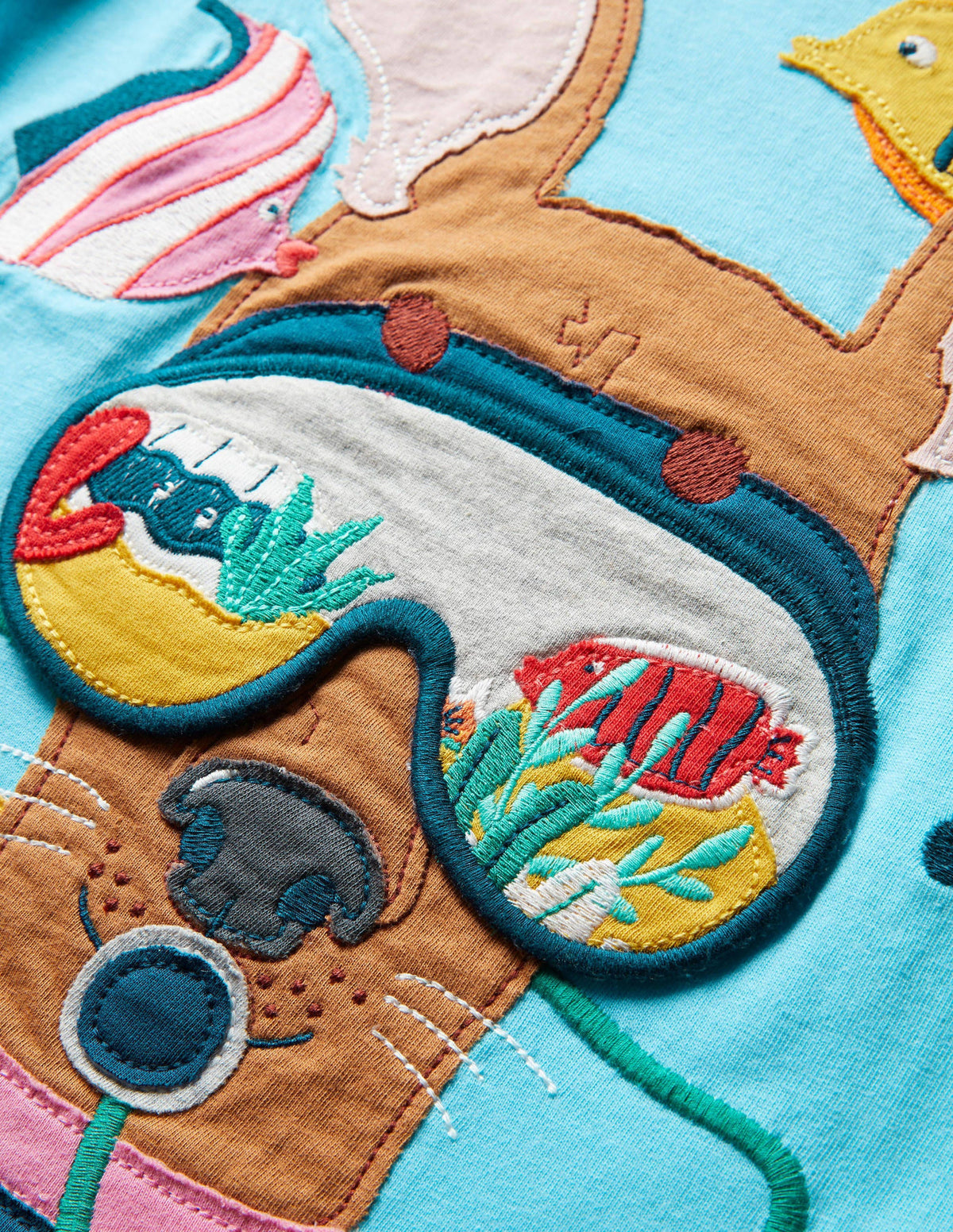 Lift-the-flap T-shirt-Aqua Blue Dog - Image 3