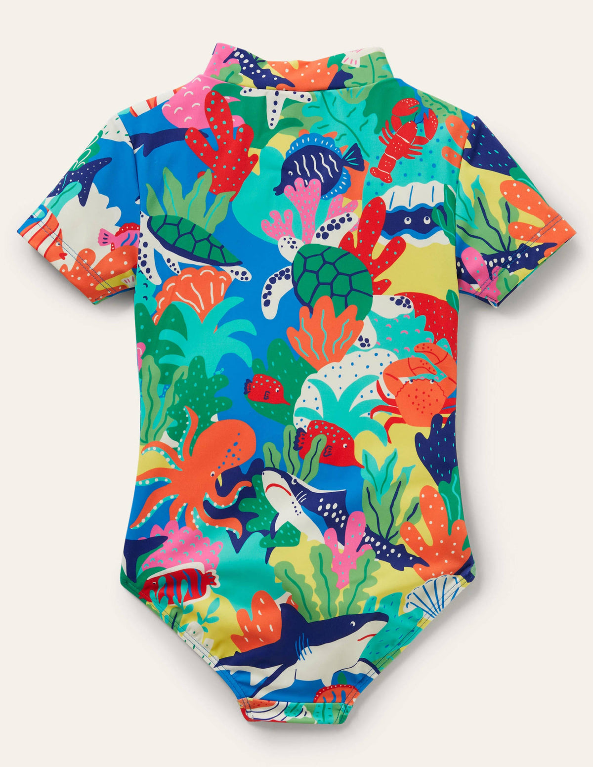 Short-sleeved Swimsuit-Multi Rainbow Reef-2