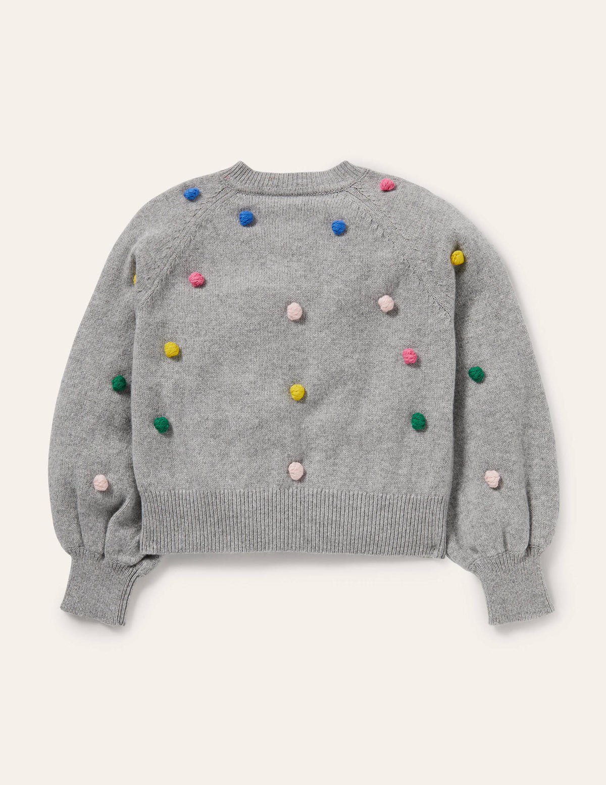Puff Sleeve Cardigan-Grey Marl Multi Spots - Image 2