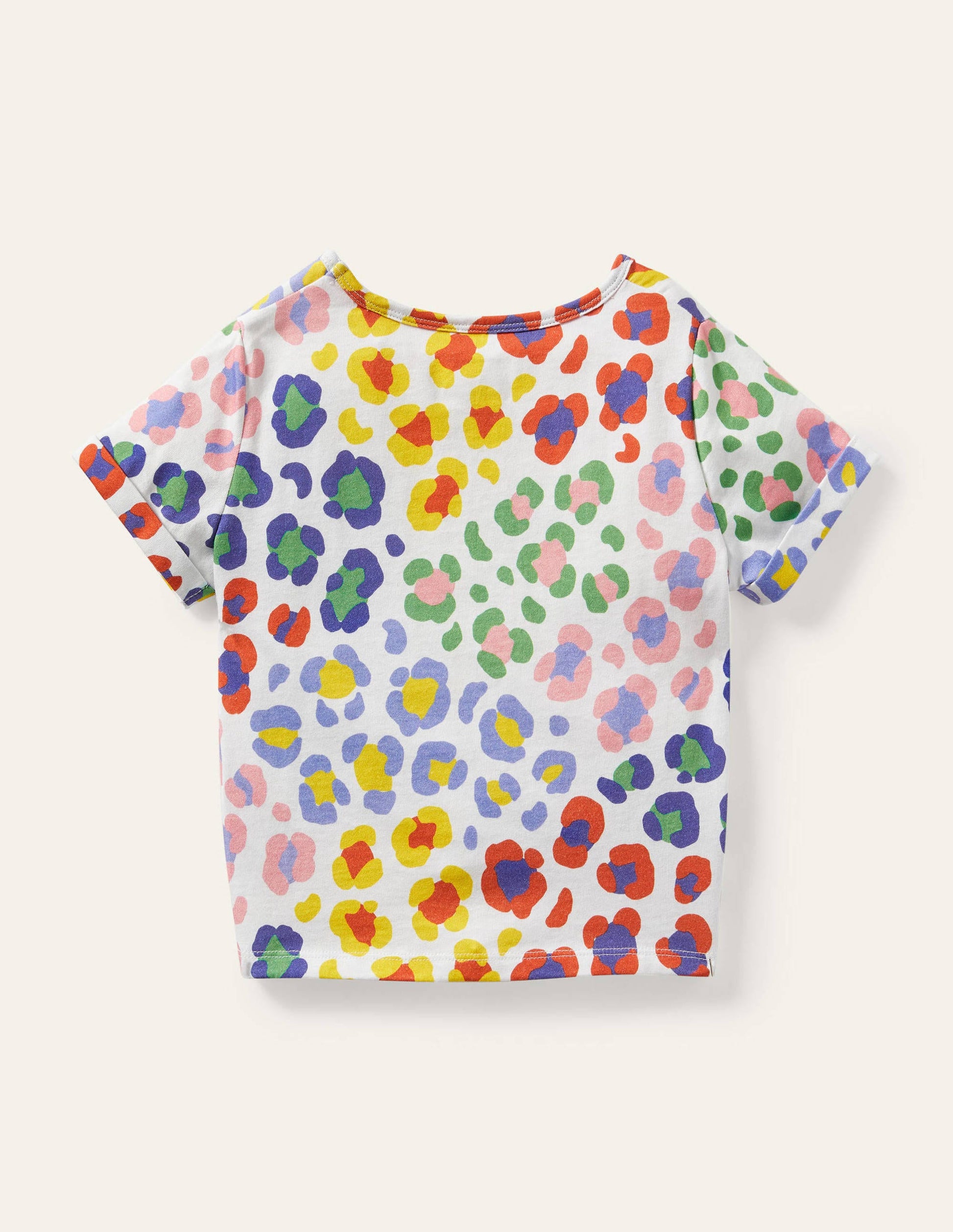 Tie-front T-shirt-Multi Medium Leopard Print-2