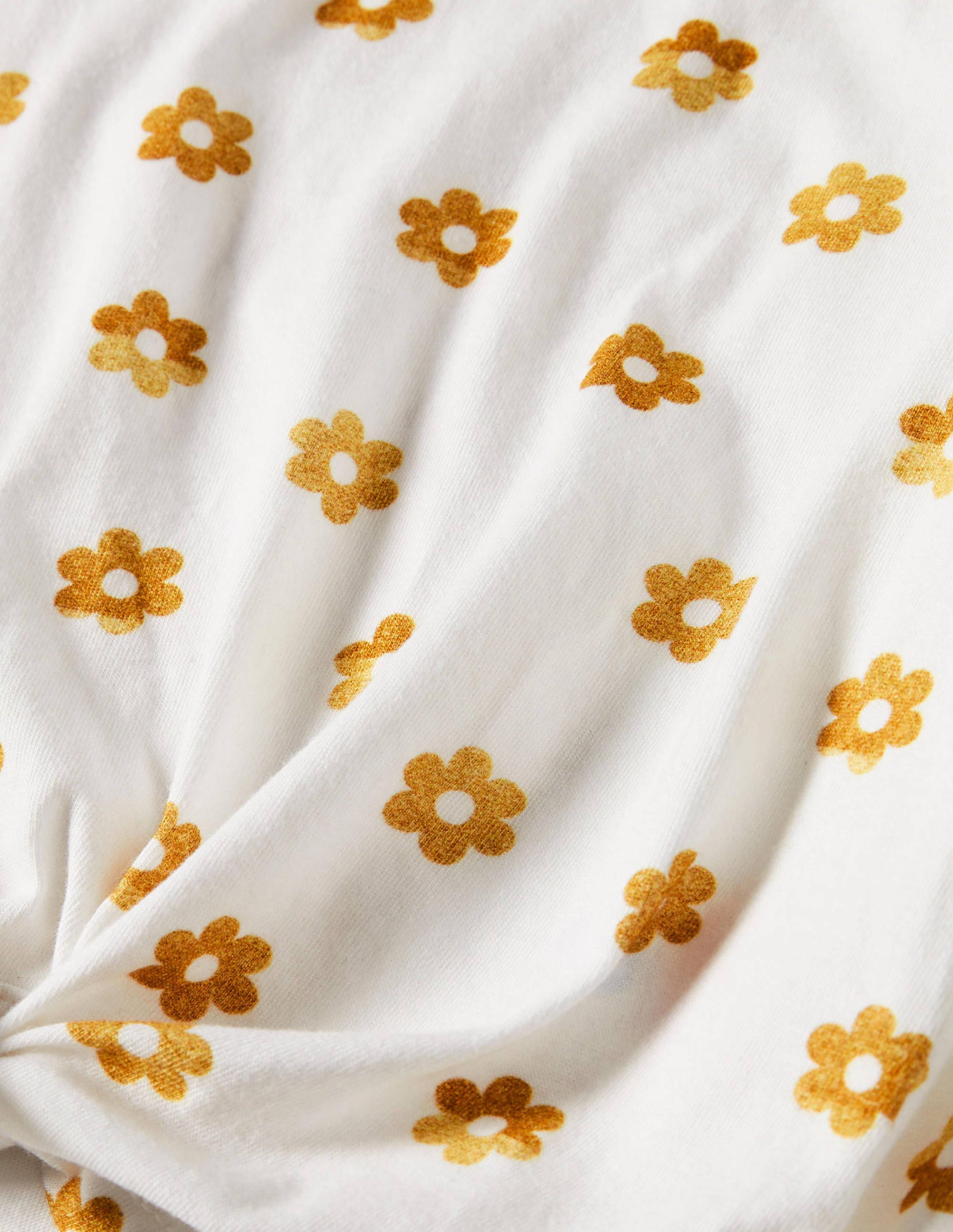 Tie-front T-shirt-White Foil Daisy - Image 3