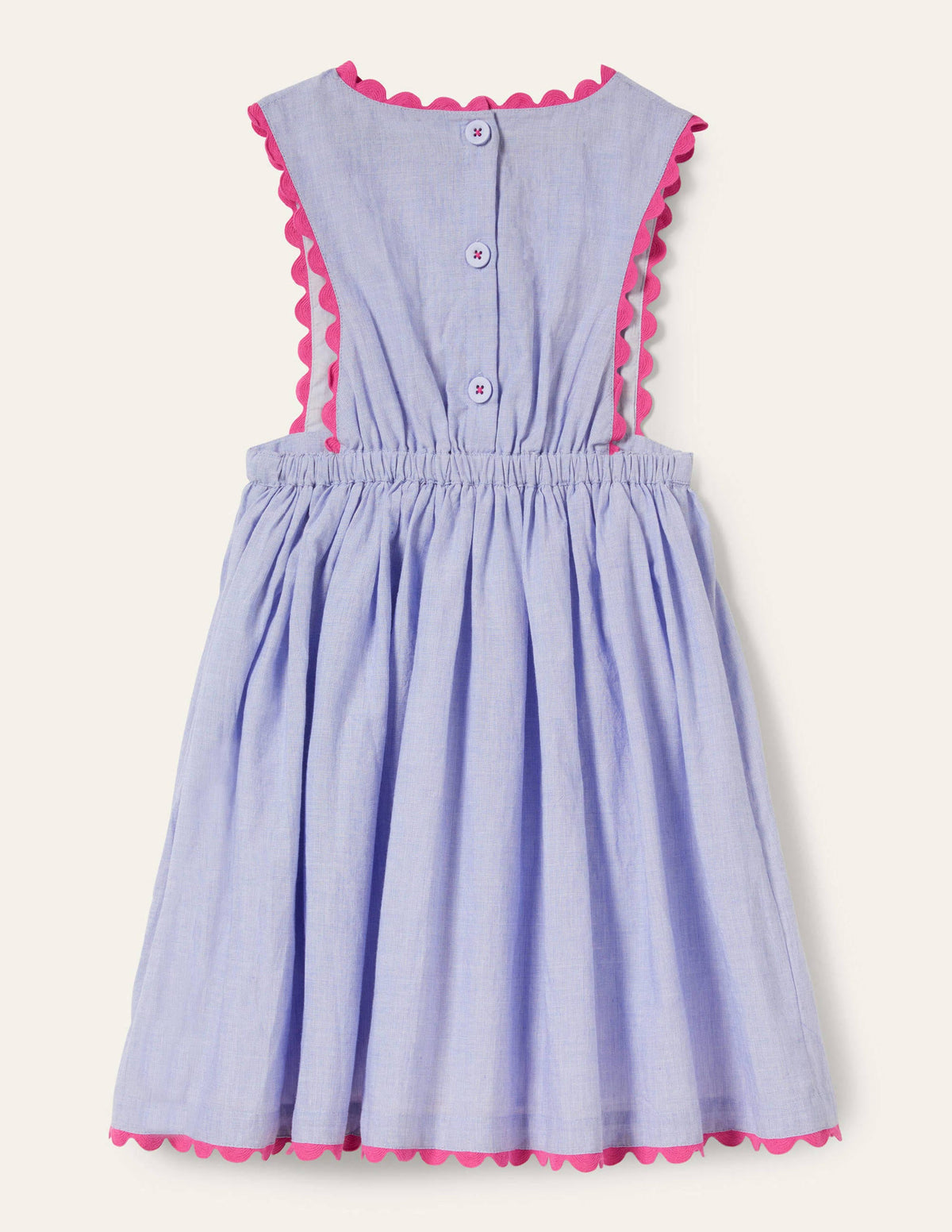 Woven Pinafore Dress-Blue Multi Embroidery - Image 2