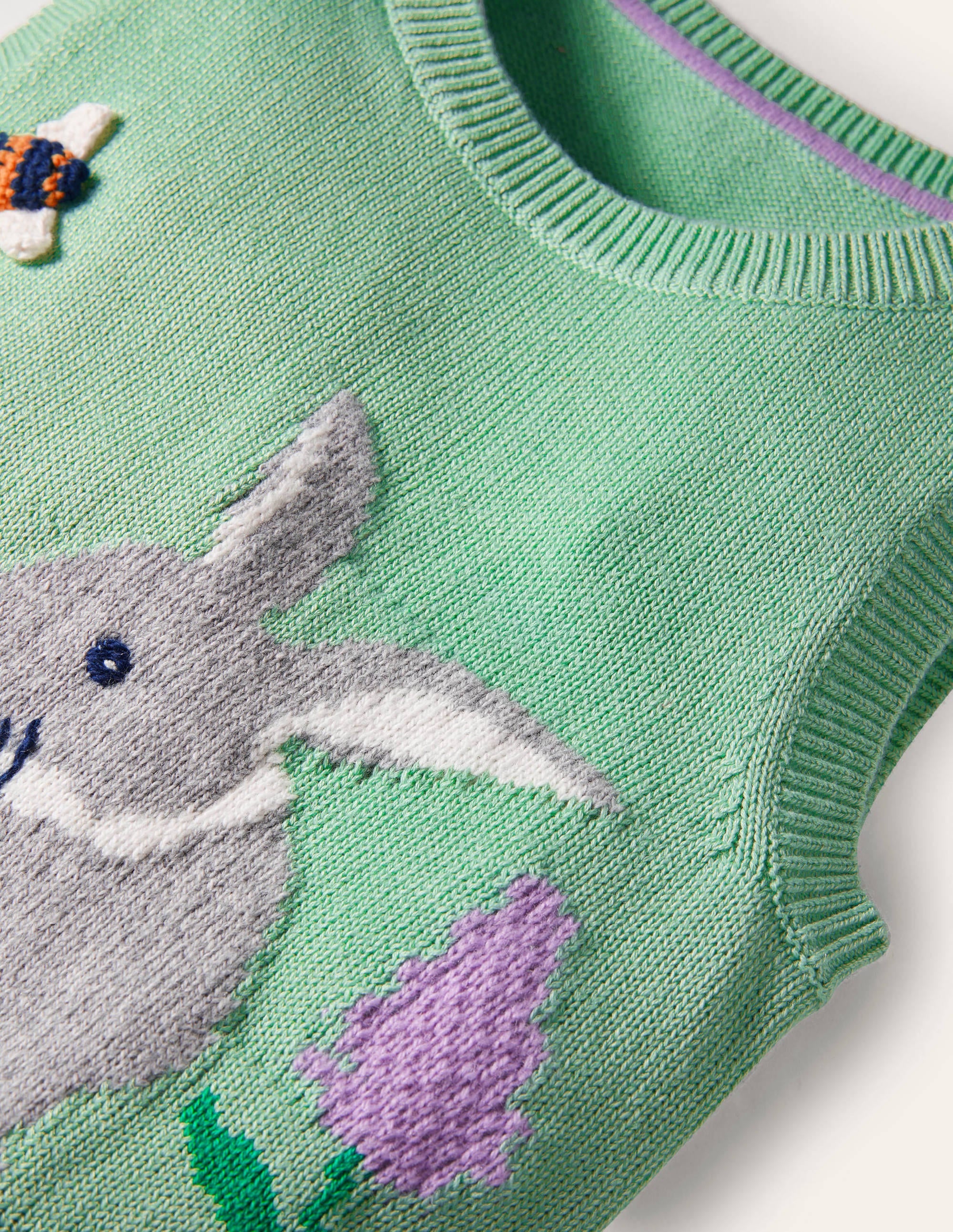 Knitted Tank Top-Fountain Green Bunny - Image 3