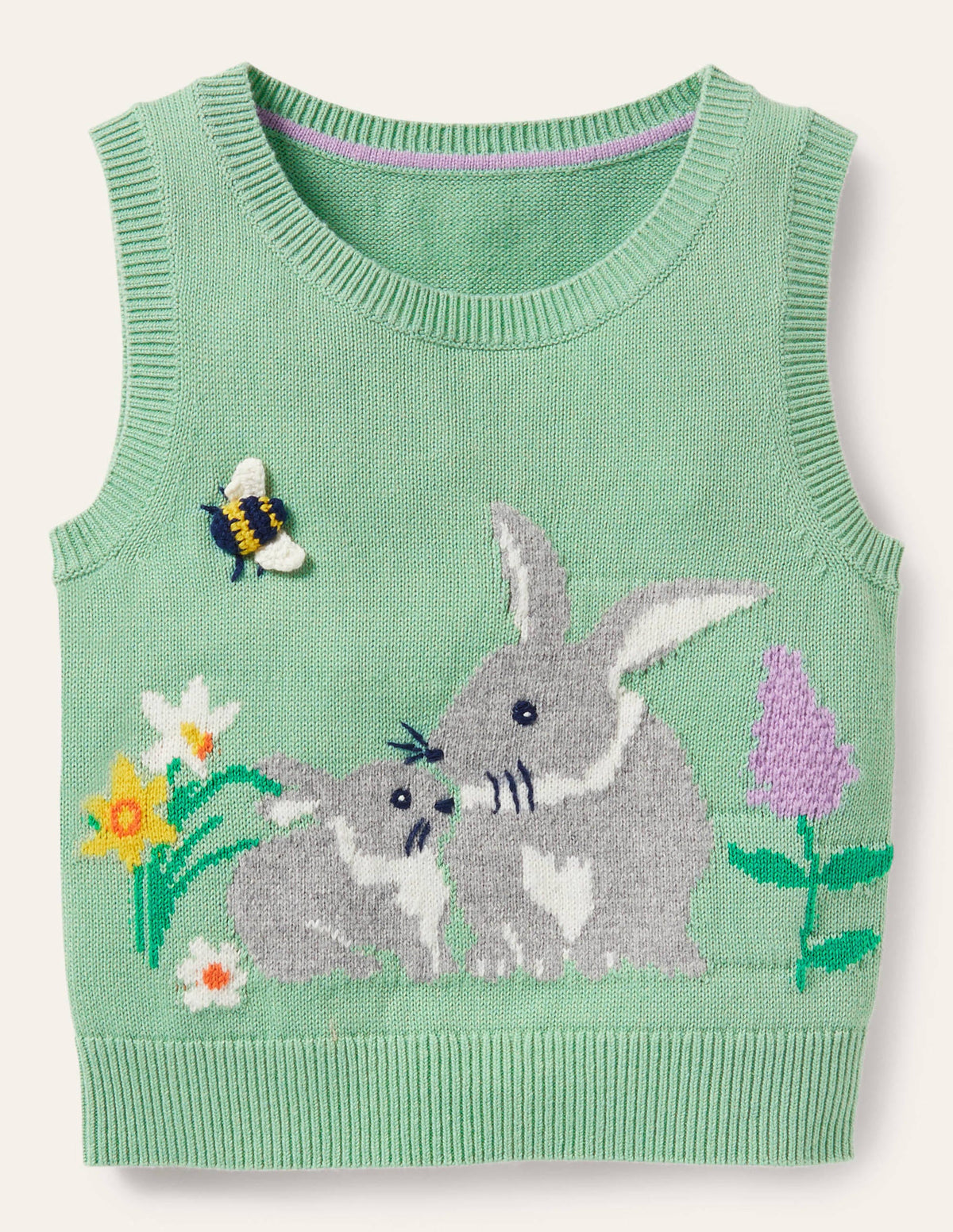 Knitted Tank Top-Fountain Green Bunny - Image 1
