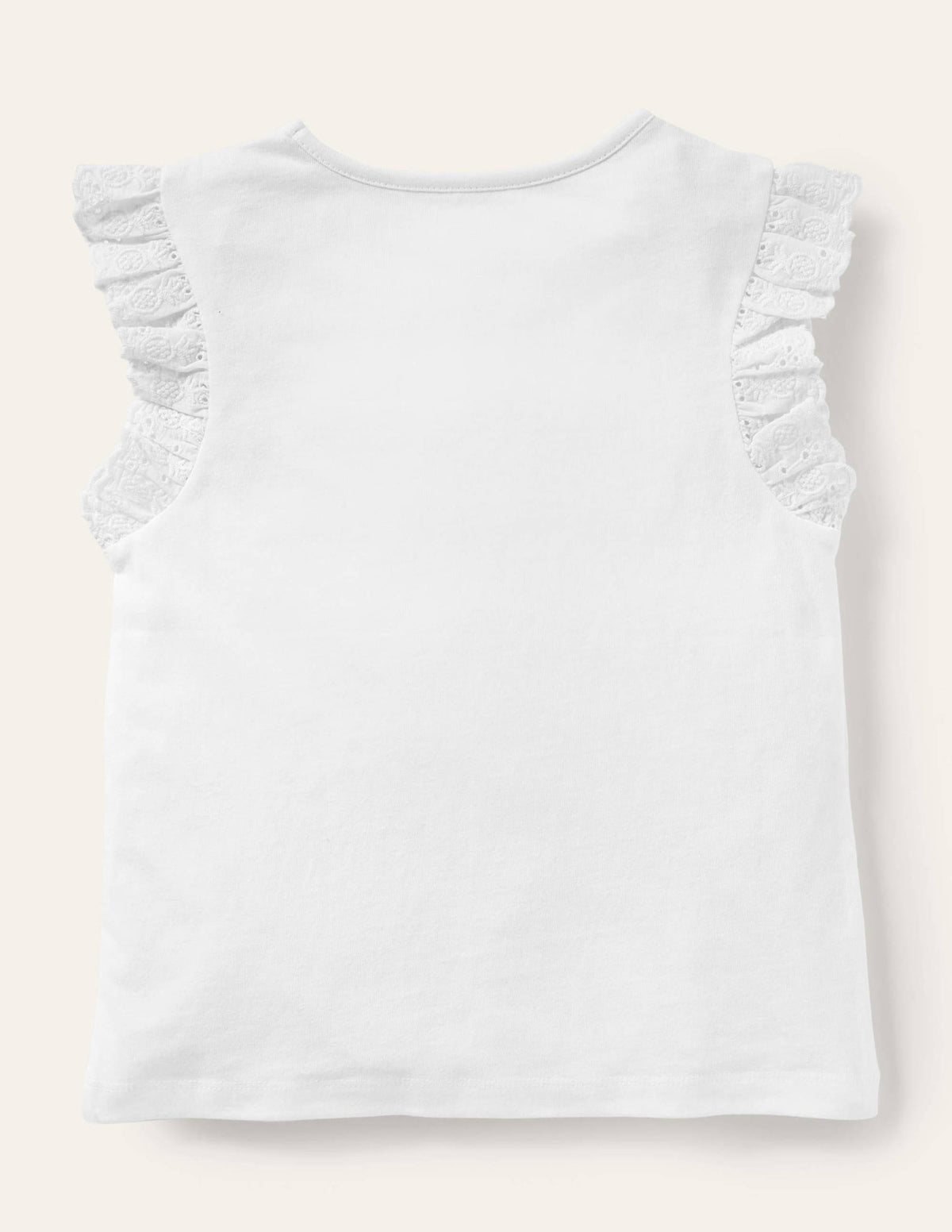 Broderie Sleeve Top-White - Image 2
