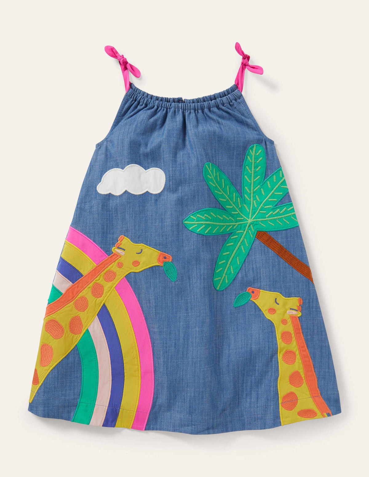 Chambray Giraffe Dress-Chambray Giraffes-1