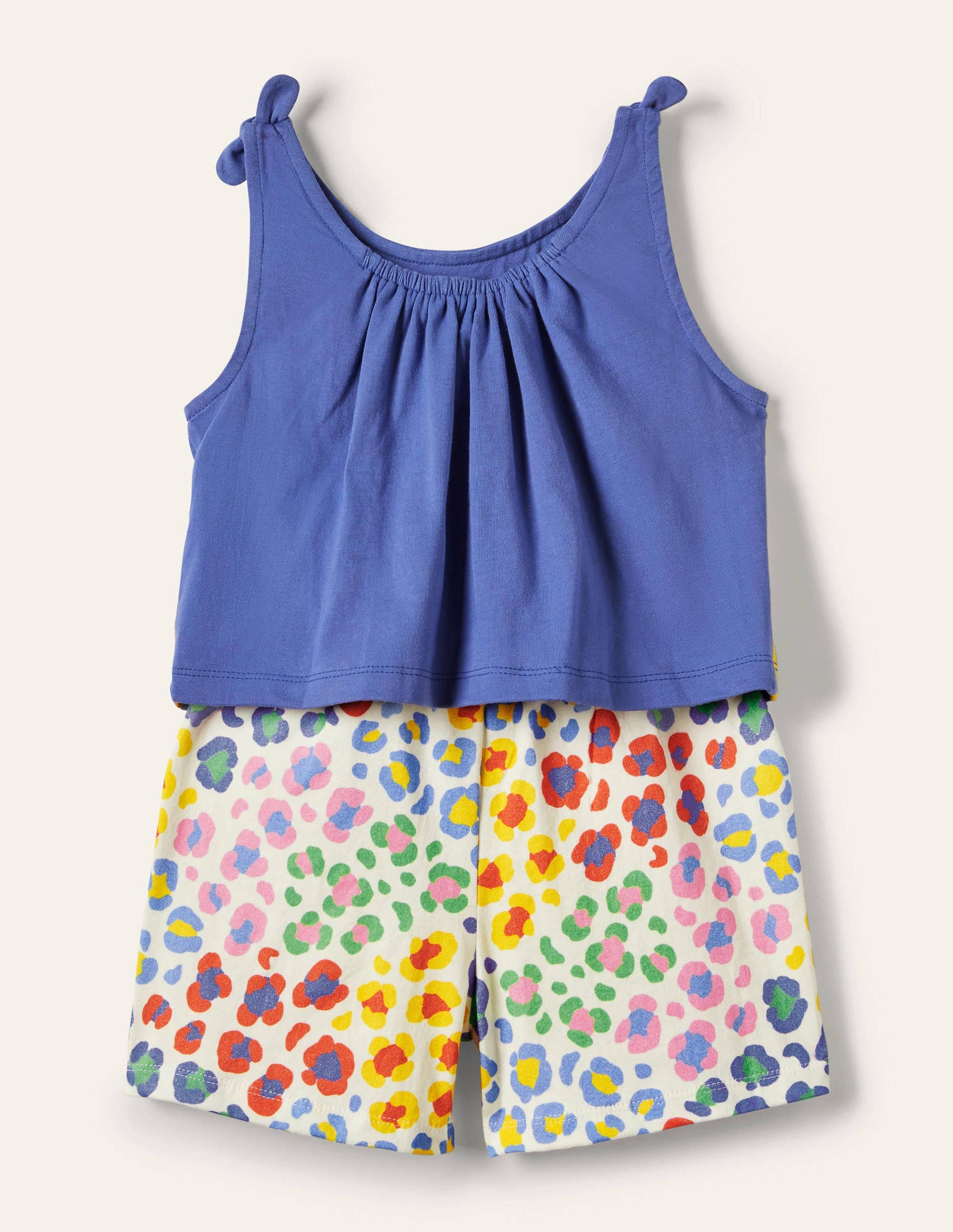 Big Appliqué Playsuit-Bluebell / Multi Leopard-2