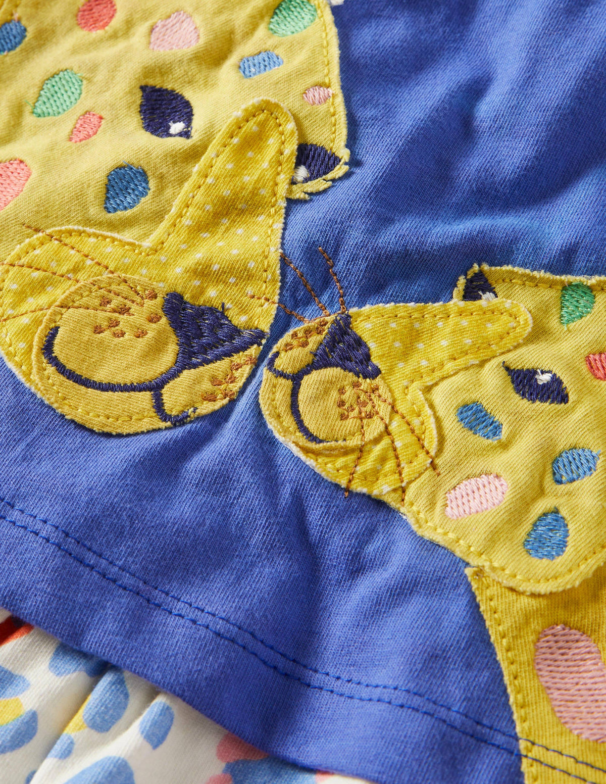 Big Appliqué Playsuit-Bluebell / Multi Leopard - Image 3