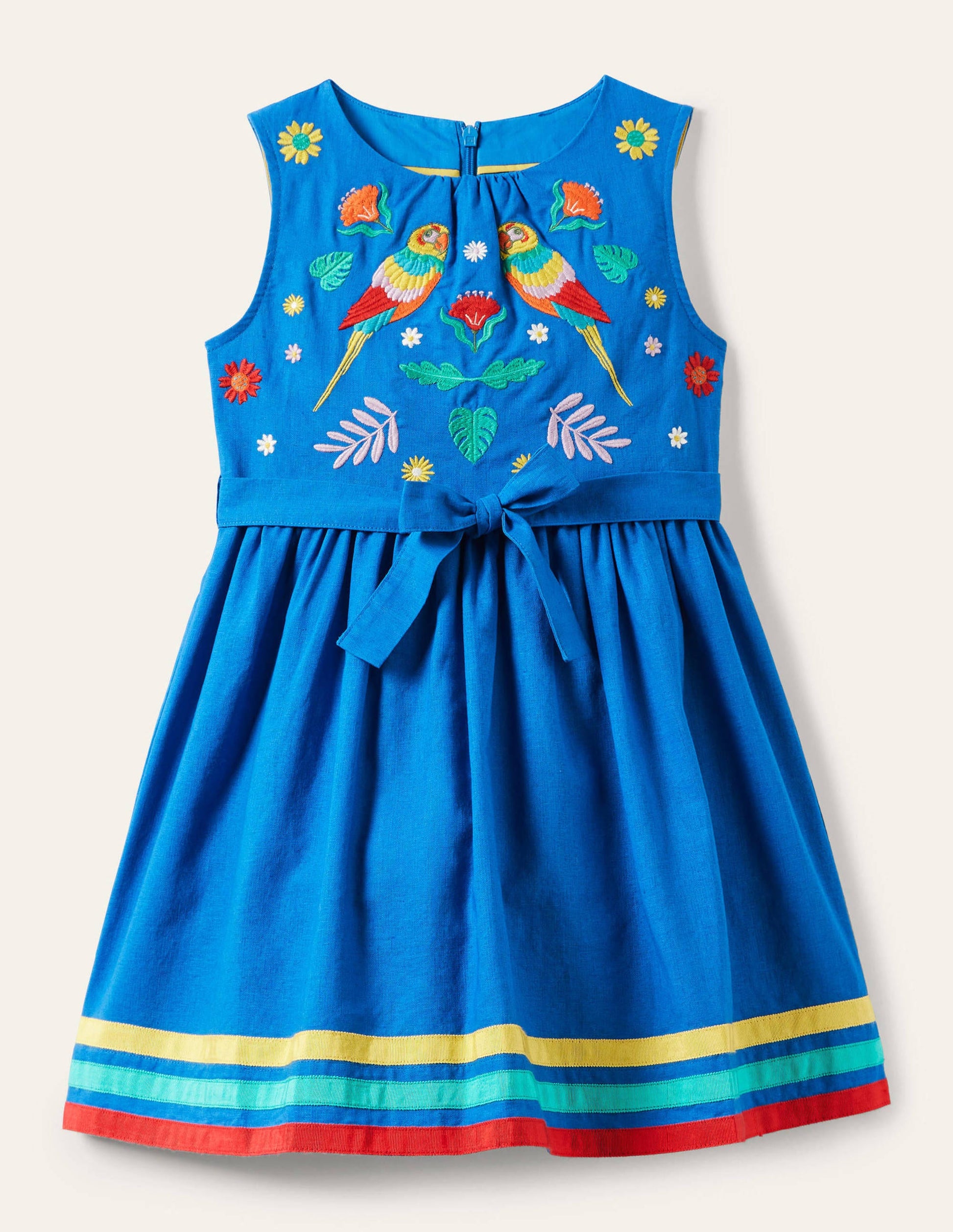 Jungle Vintage Dress-Marina Blue Embroidered-1