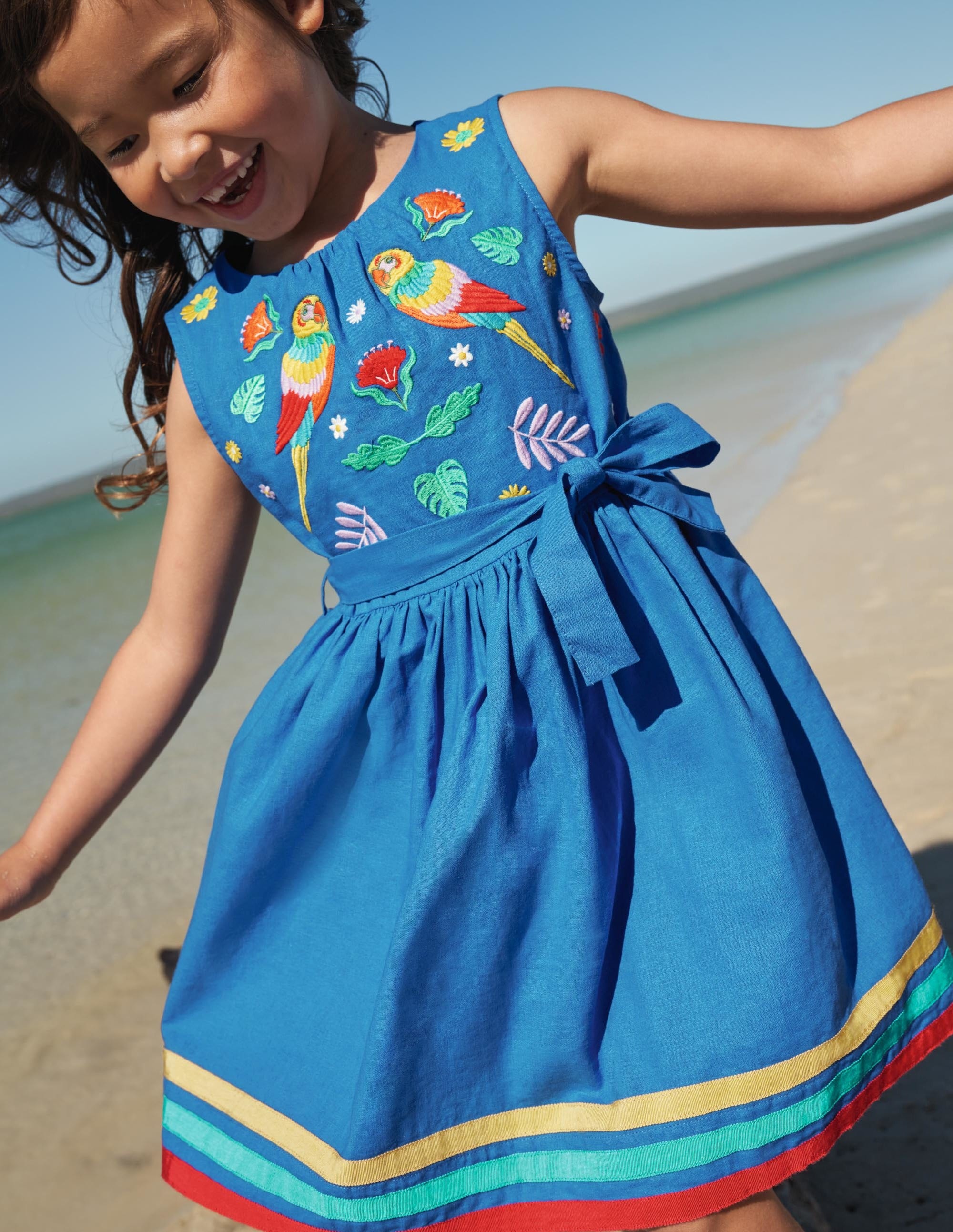 Jungle Vintage Dress-Marina Blue Embroidered - Image 4