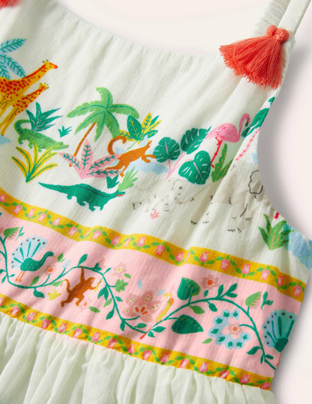 Tiered Printed Sun Dress-Ivory Jungle - Image 3