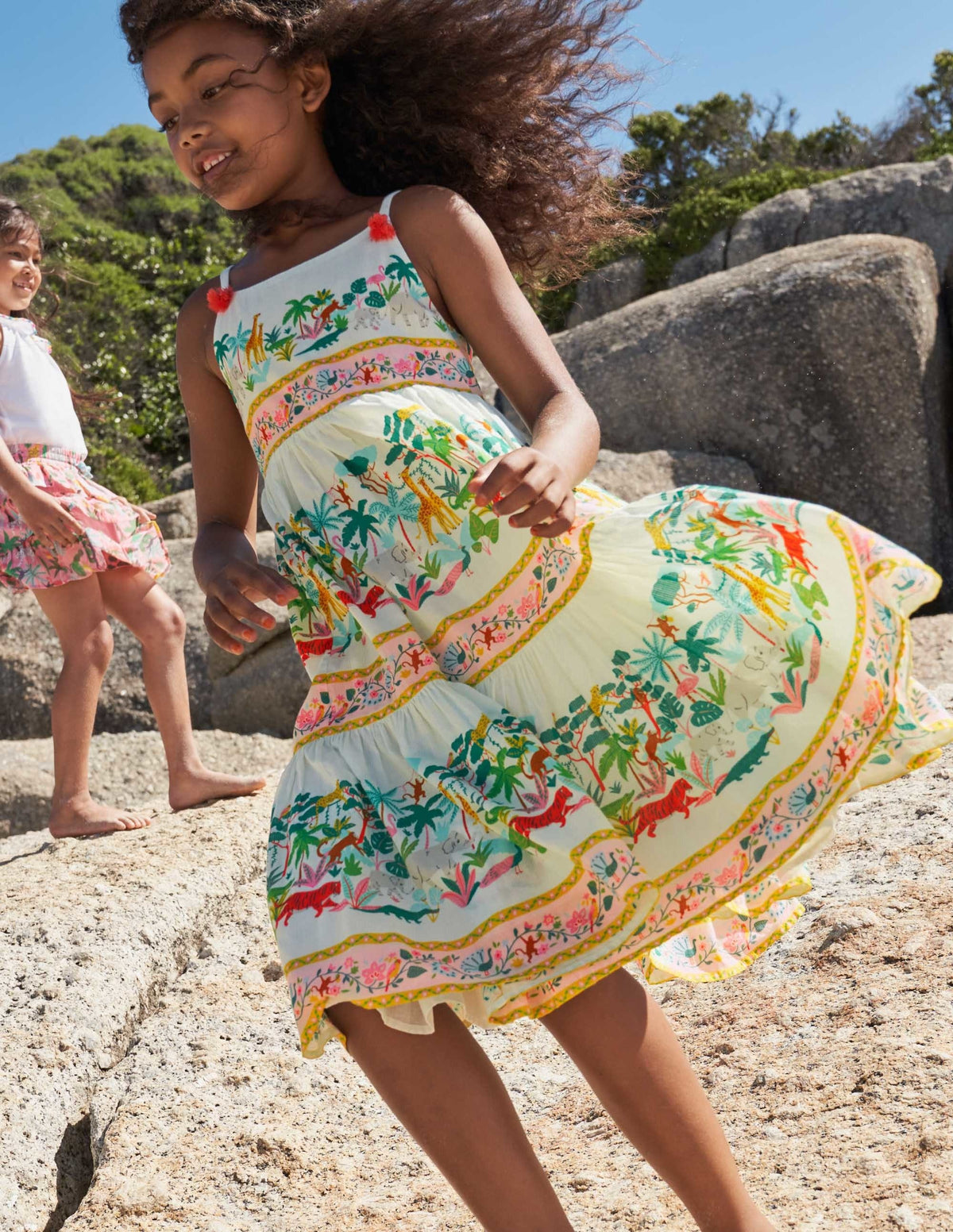 Tiered Printed Sun Dress-Ivory Jungle - Image 4