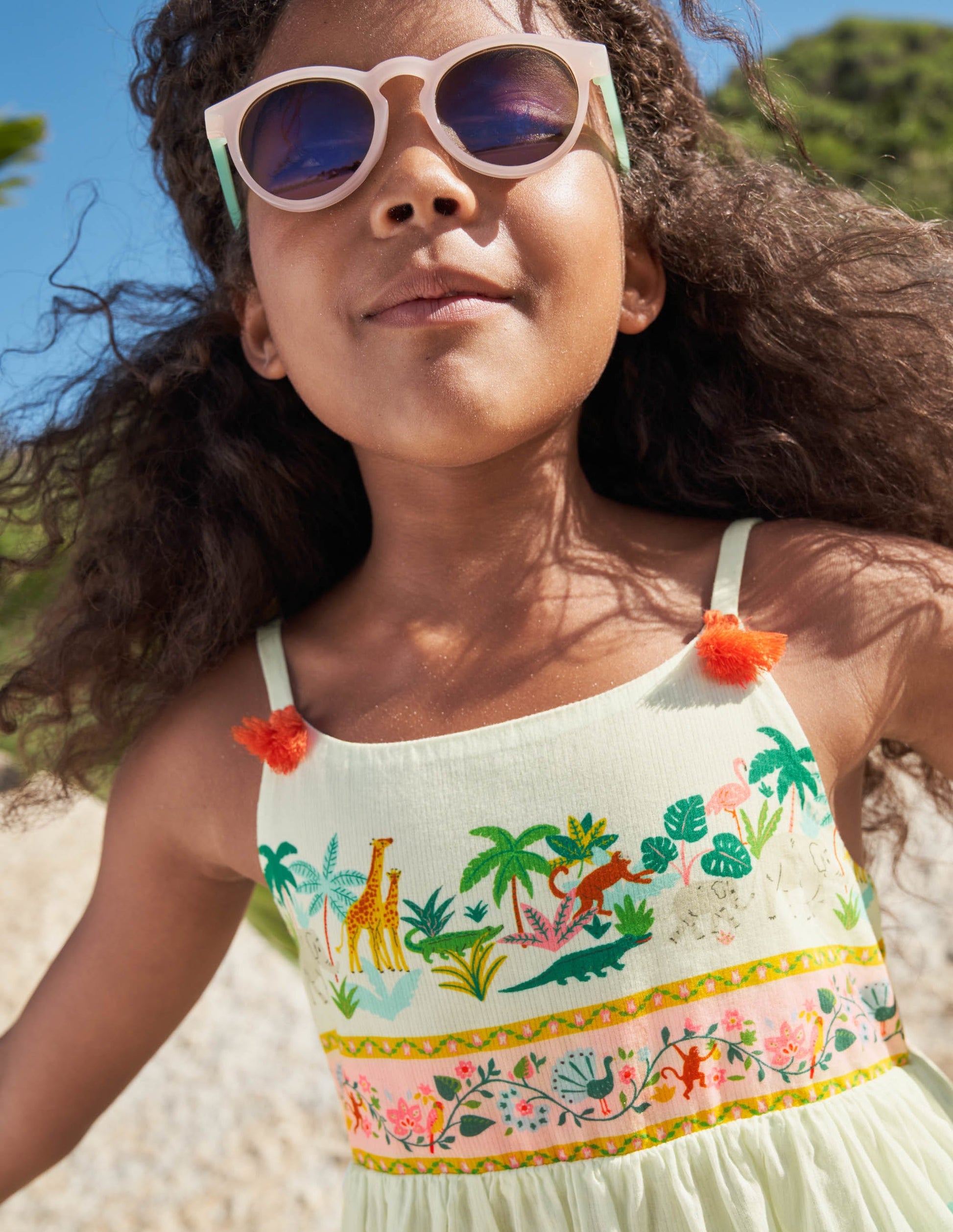 Tiered Printed Sun Dress-Ivory Jungle-5