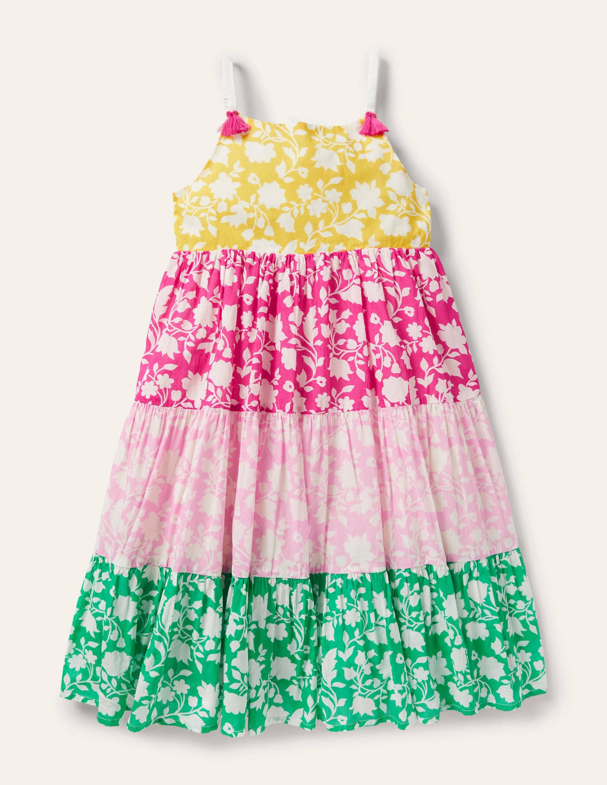 Tiered Printed Sun Dress-Multi Hotchpotch - Image 1